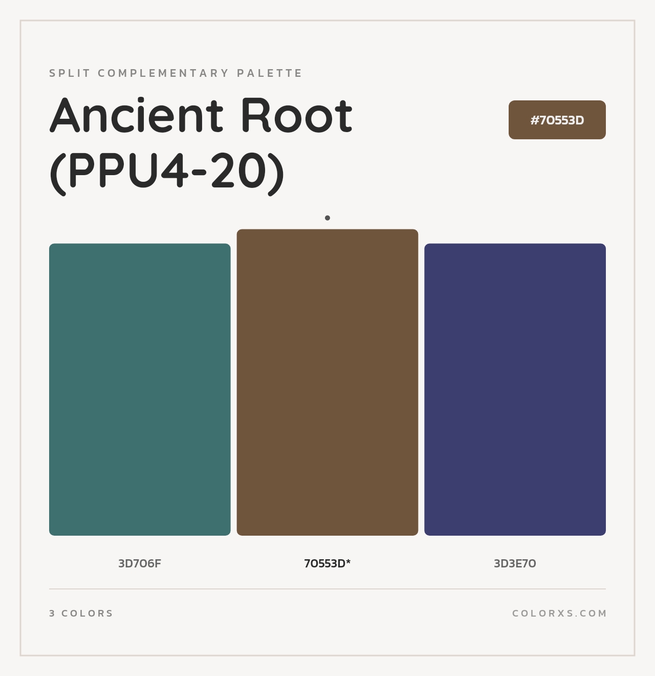 Ancient Root (PPU4-20) - Split-Complementary Color Palette