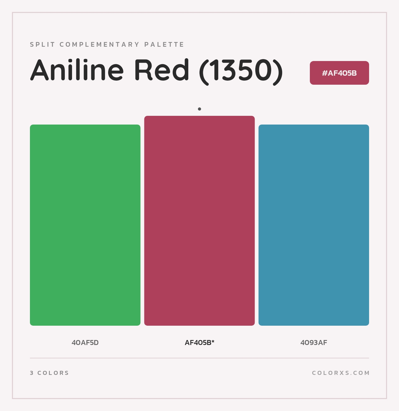 Aniline Red (1350) - Split-Complementary Color Palette