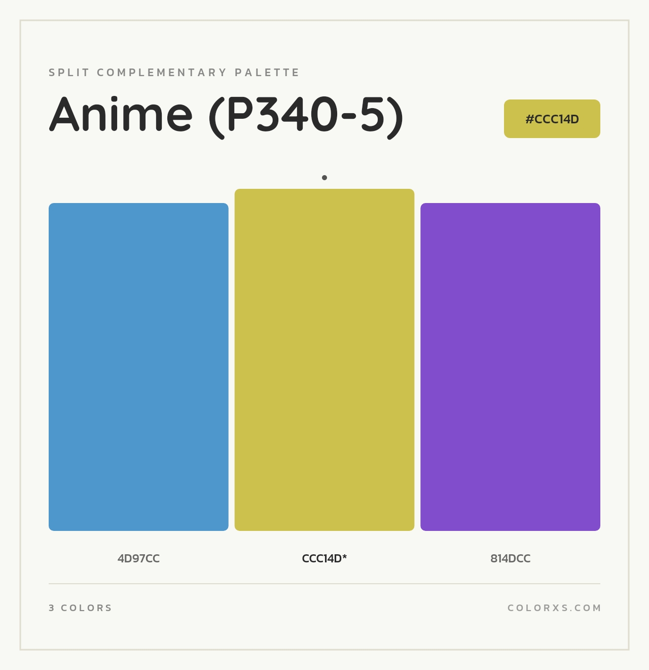 Anime (P340-5) - Split-Complementary Color Palette