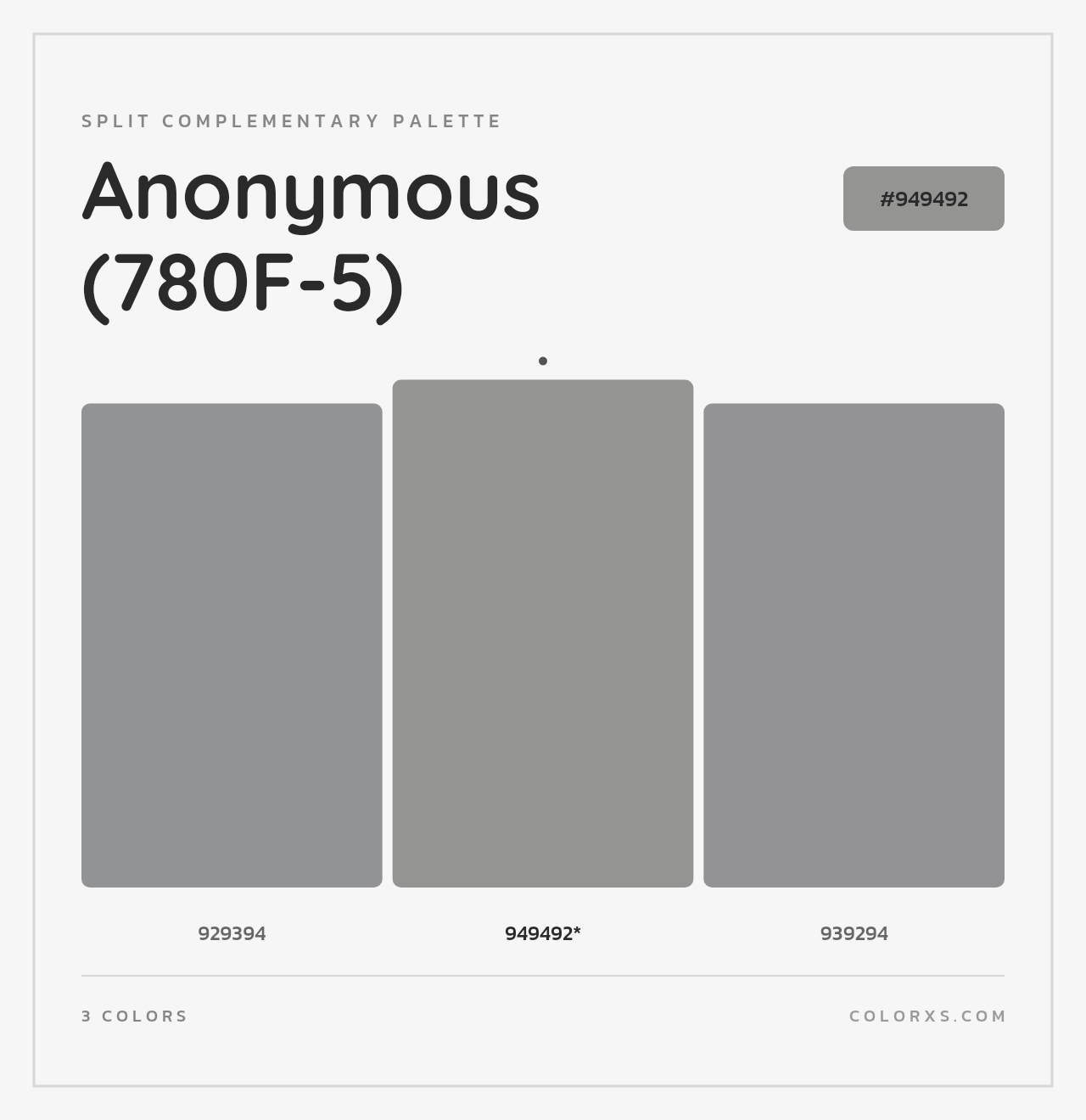 Anonymous (780F-5) - Split-Complementary Color Palette