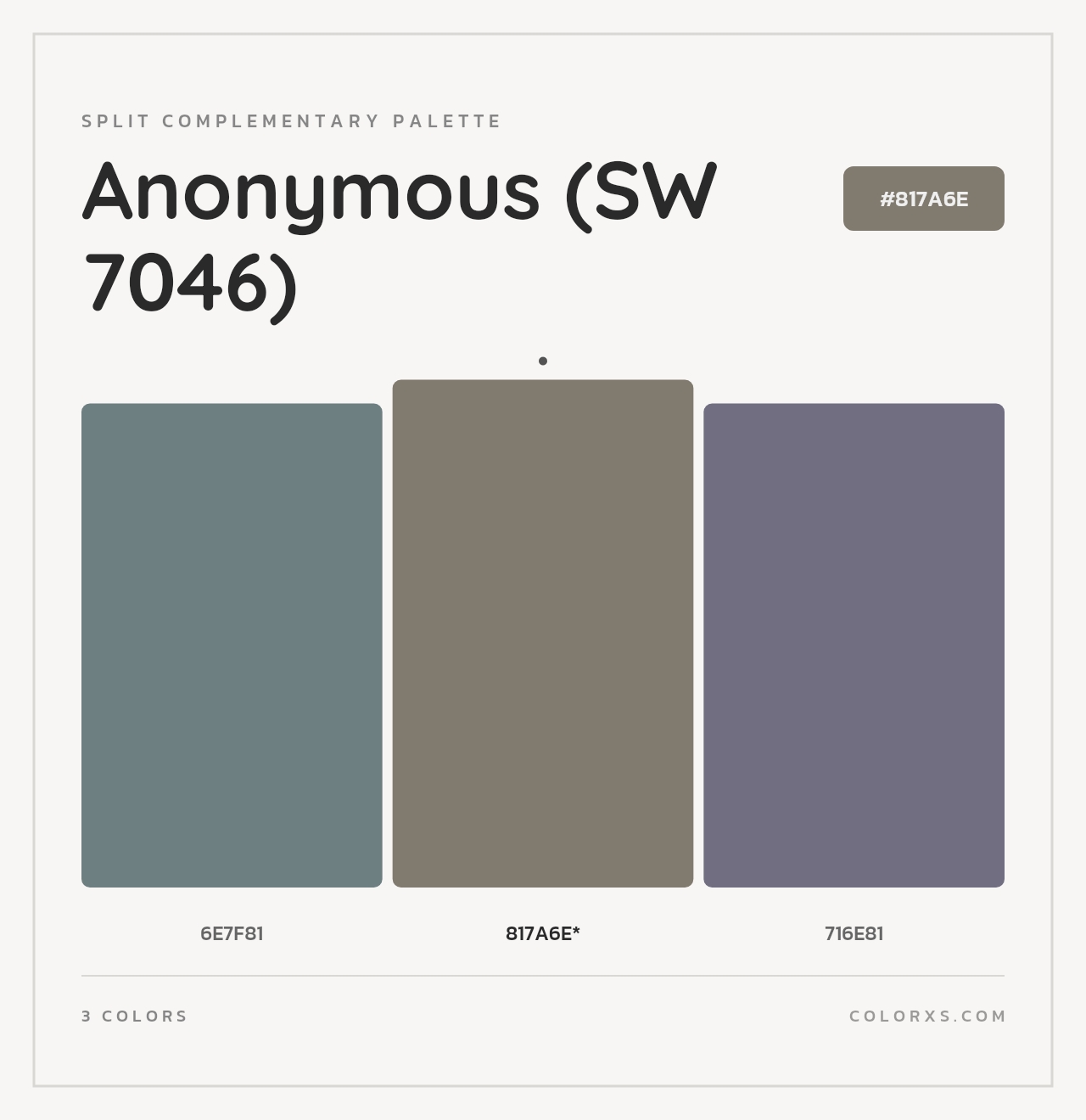 Anonymous (SW 7046) - Split-Complementary Color Palette