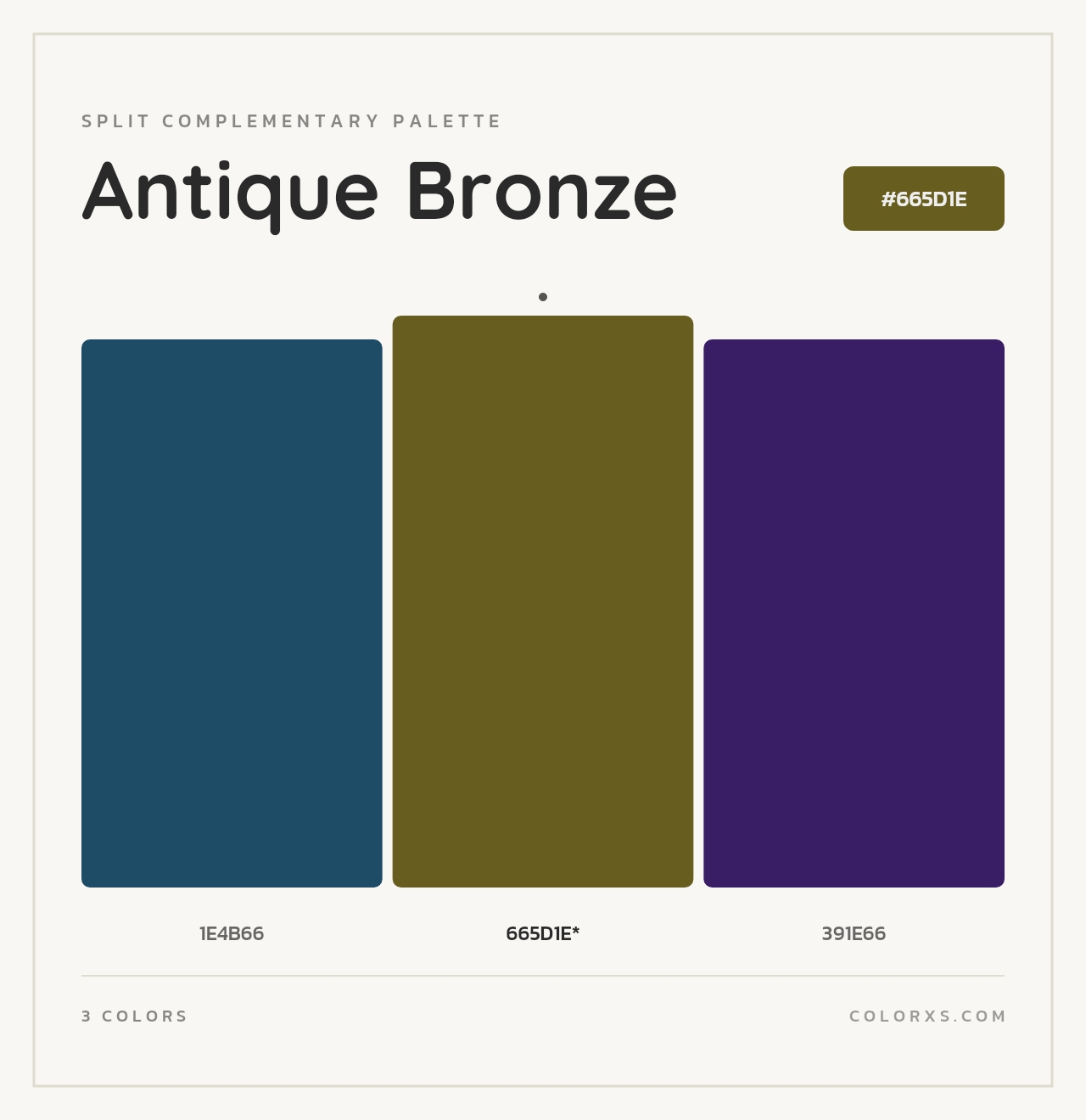 Antique Bronze - Split-Complementary Color Palette