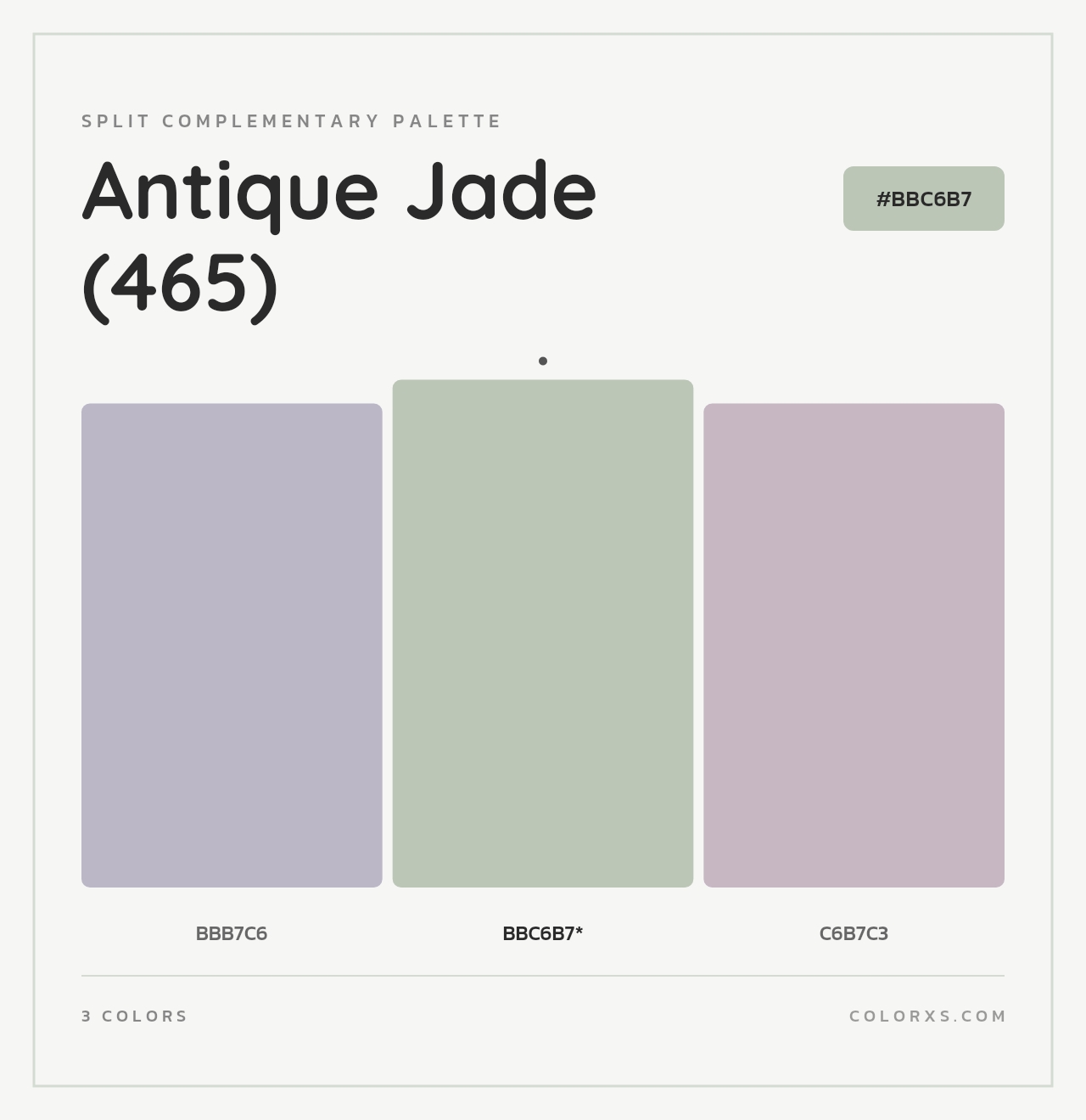 Antique Jade (465) - Split-Complementary Color Palette