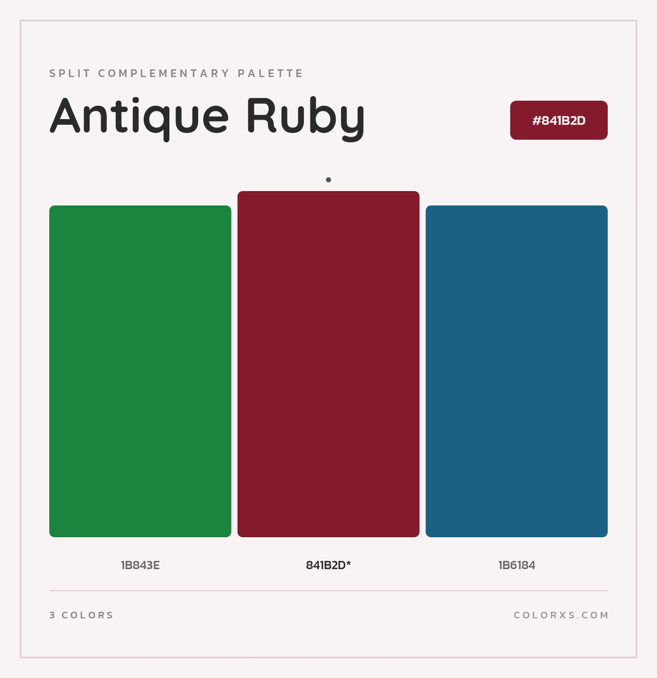 Antique Ruby - Split-Complementary Color Palette