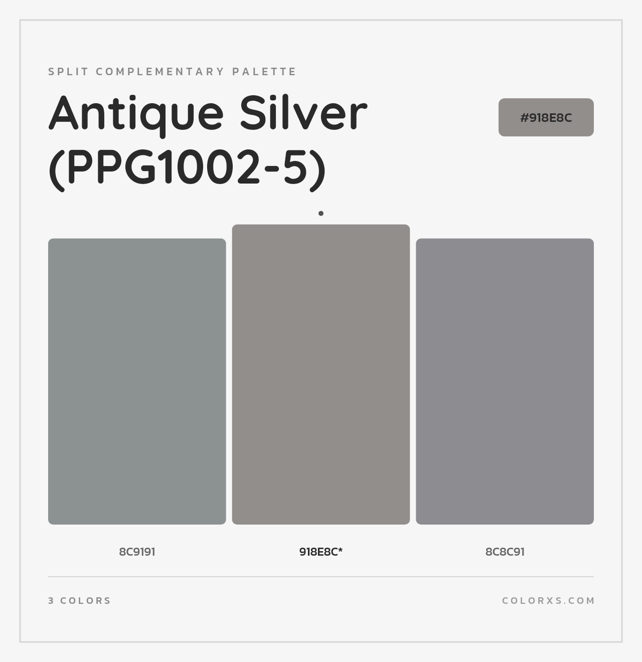 Antique Silver (PPG1002-5) - Split-Complementary Color Palette