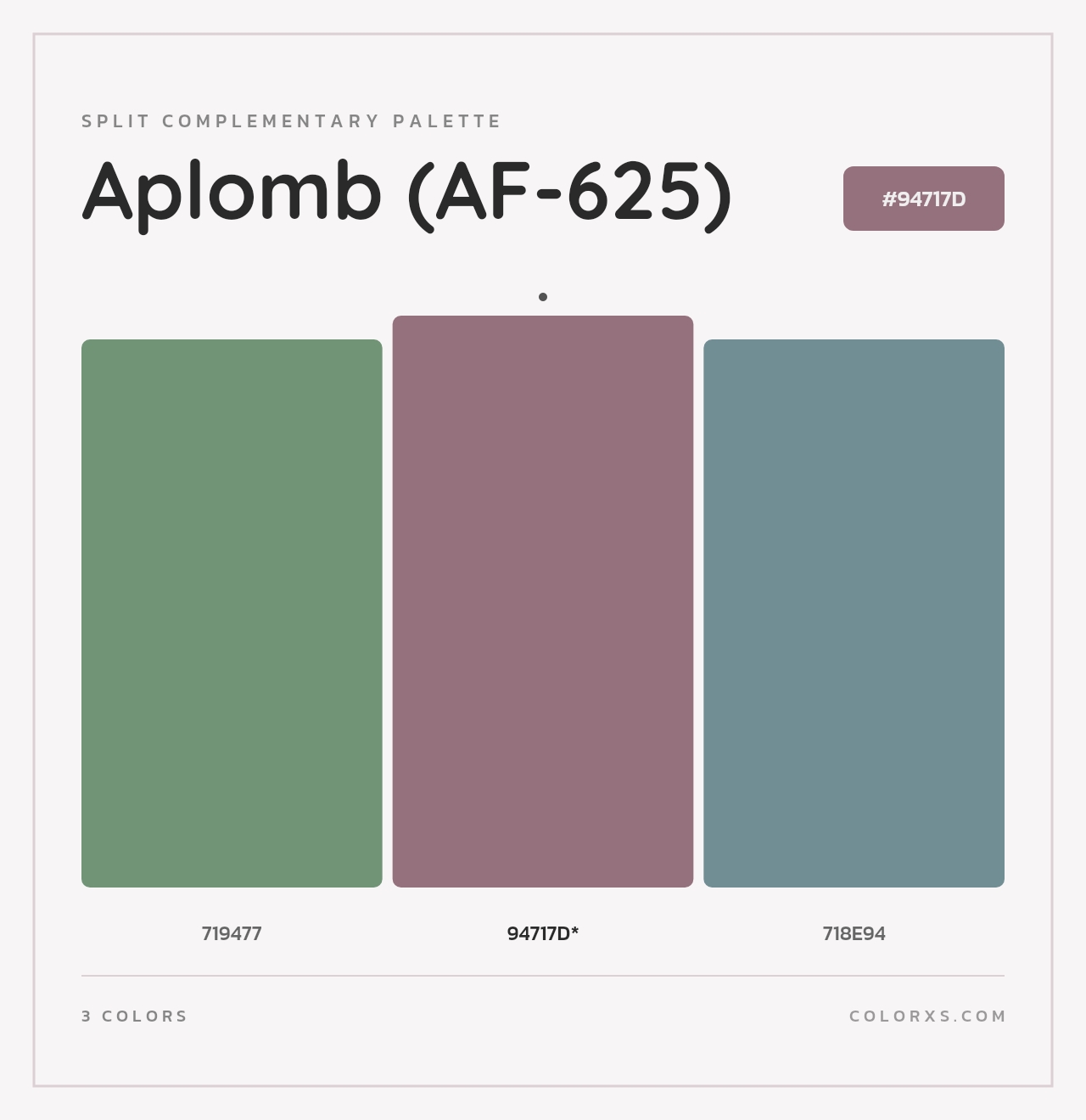 Aplomb (AF-625) - Split-Complementary Color Palette