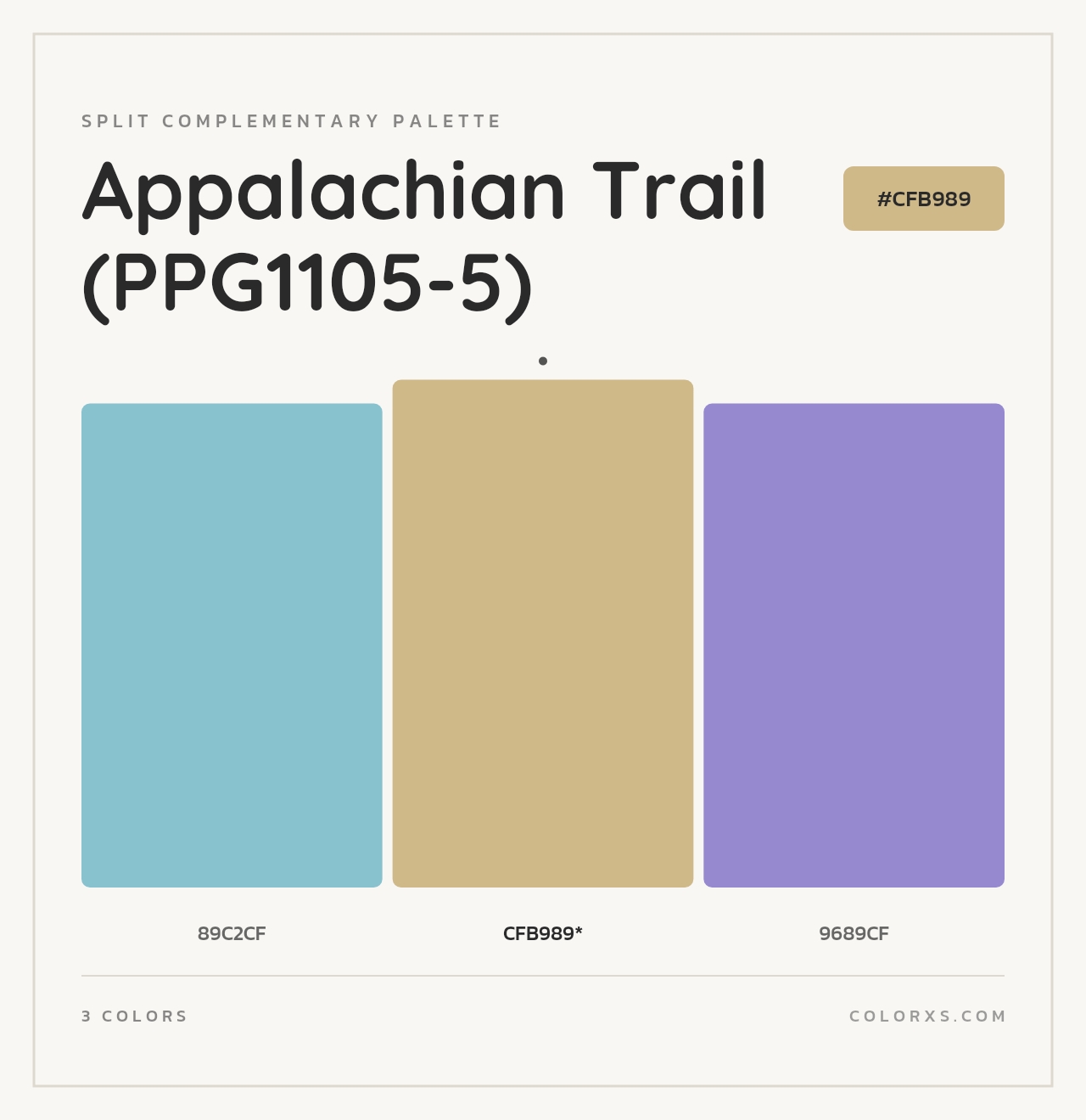 Appalachian Trail (PPG1105-5) - Split-Complementary Color Palette