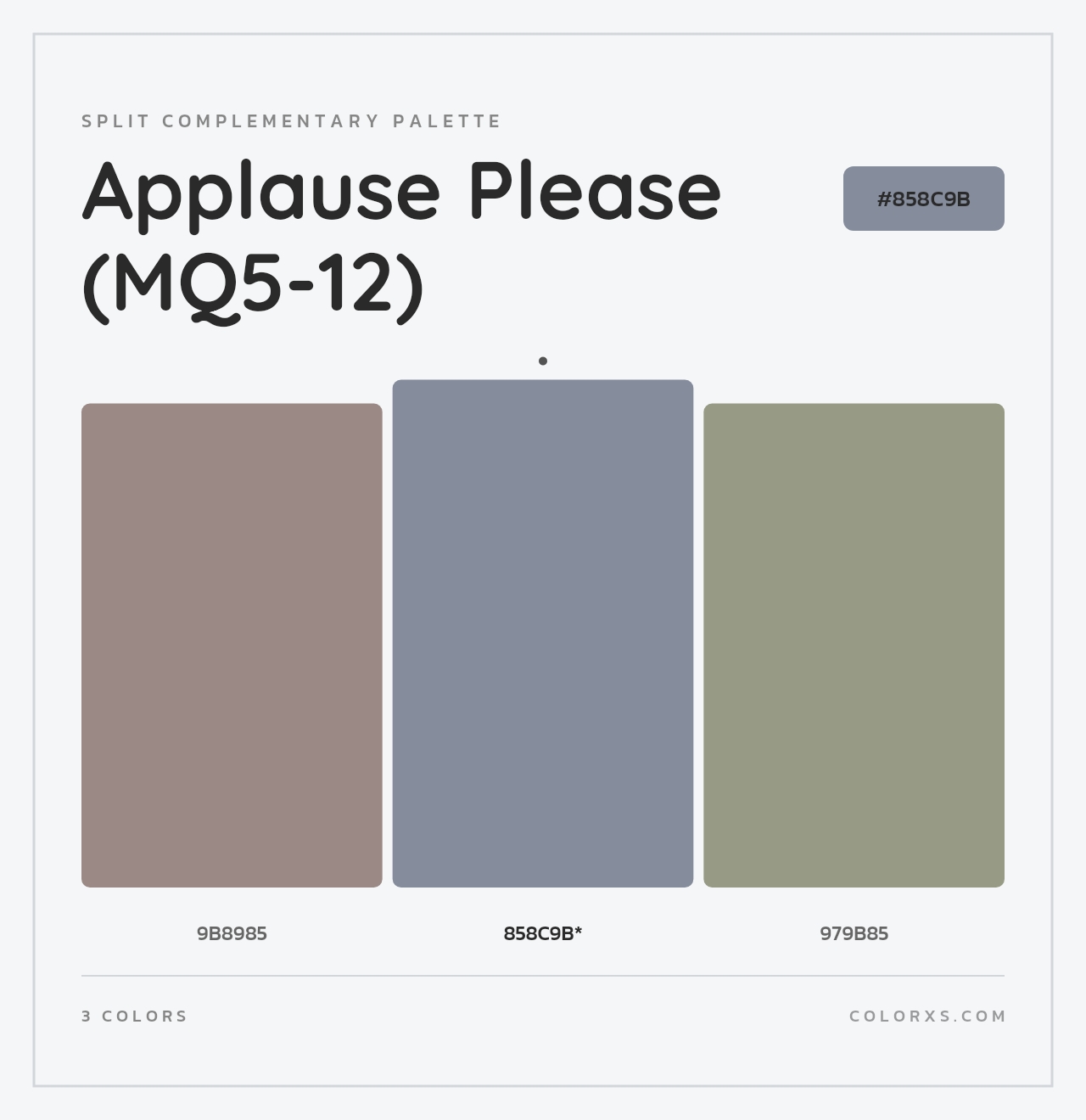 Applause Please (MQ5-12) - Split-Complementary Color Palette