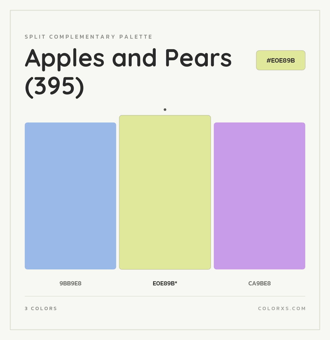 Apples and Pears (395) - Split-Complementary Color Palette