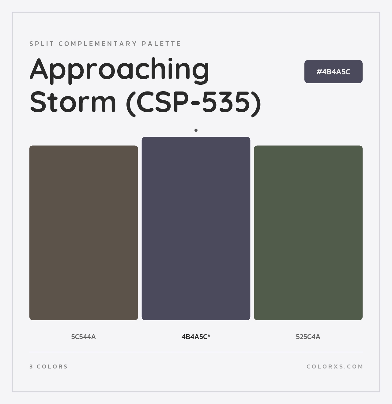 Approaching Storm (CSP-535) - Split-Complementary Color Palette