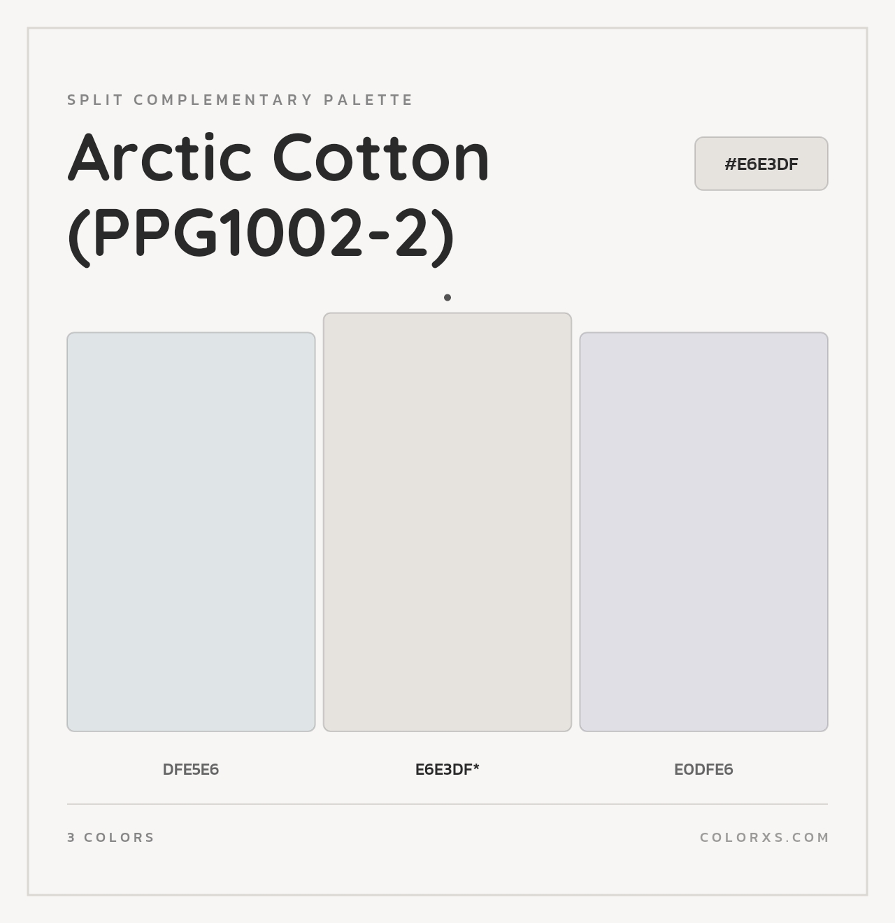 Arctic Cotton (PPG1002-2) - Split-Complementary Color Palette