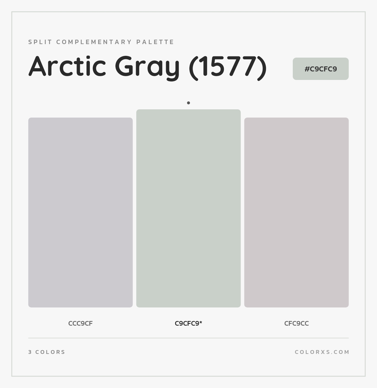Arctic Gray (1577) - Split-Complementary Color Palette