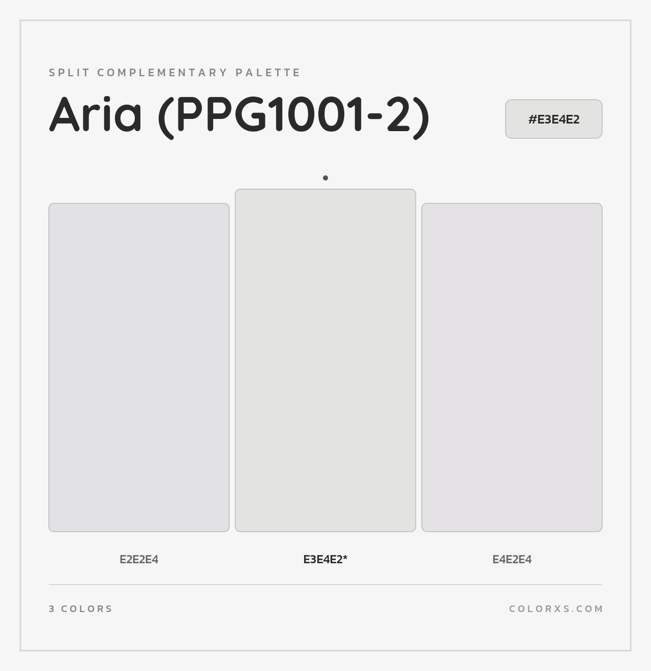 Aria (PPG1001-2) - Split-Complementary Color Palette