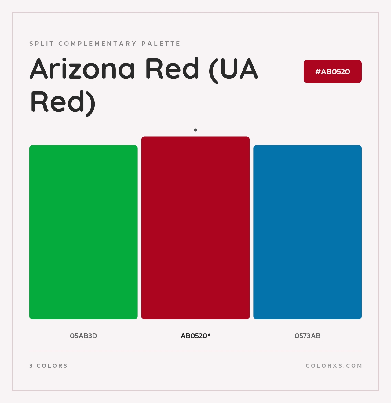 Arizona Red (UA Red) - Split-Complementary Color Palette