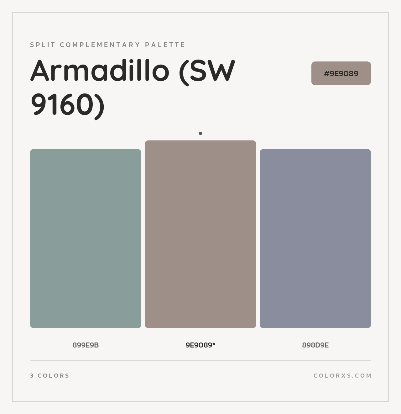 Armadillo (SW 9160) - Split-Complementary Color Palette