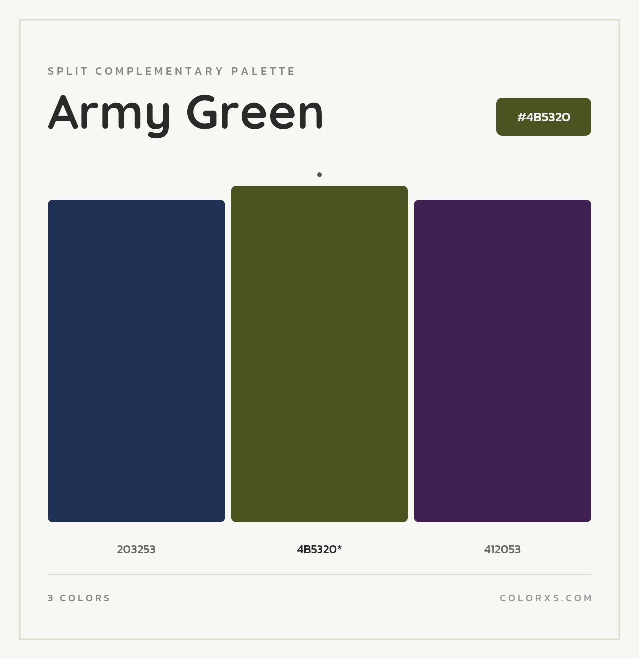 Army Green - Split-Complementary Color Palette