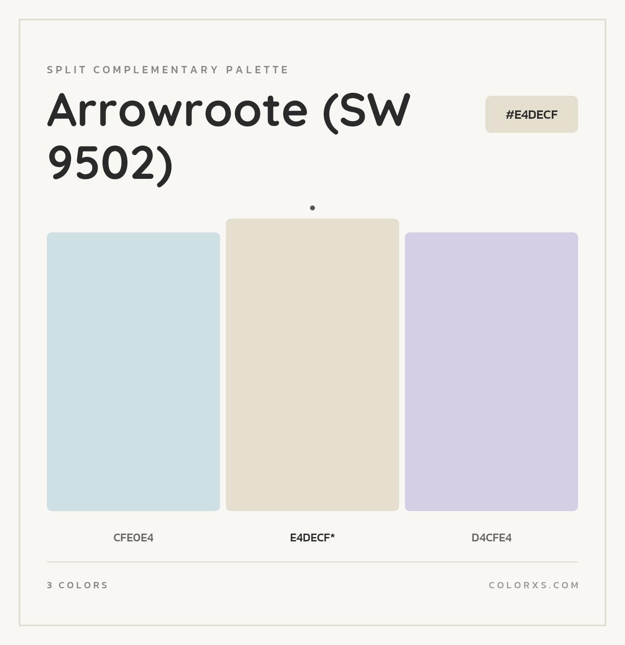 Arrowroote (SW 9502) - Split-Complementary Color Palette