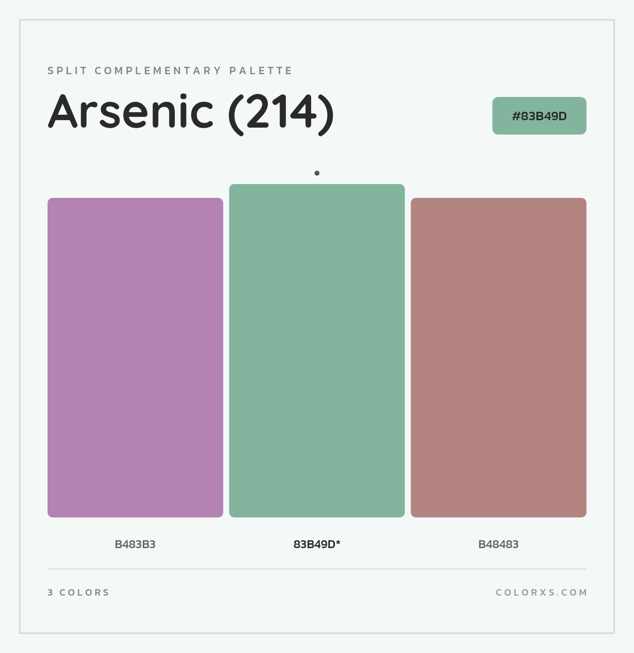 Arsenic (214) - Split-Complementary Color Palette