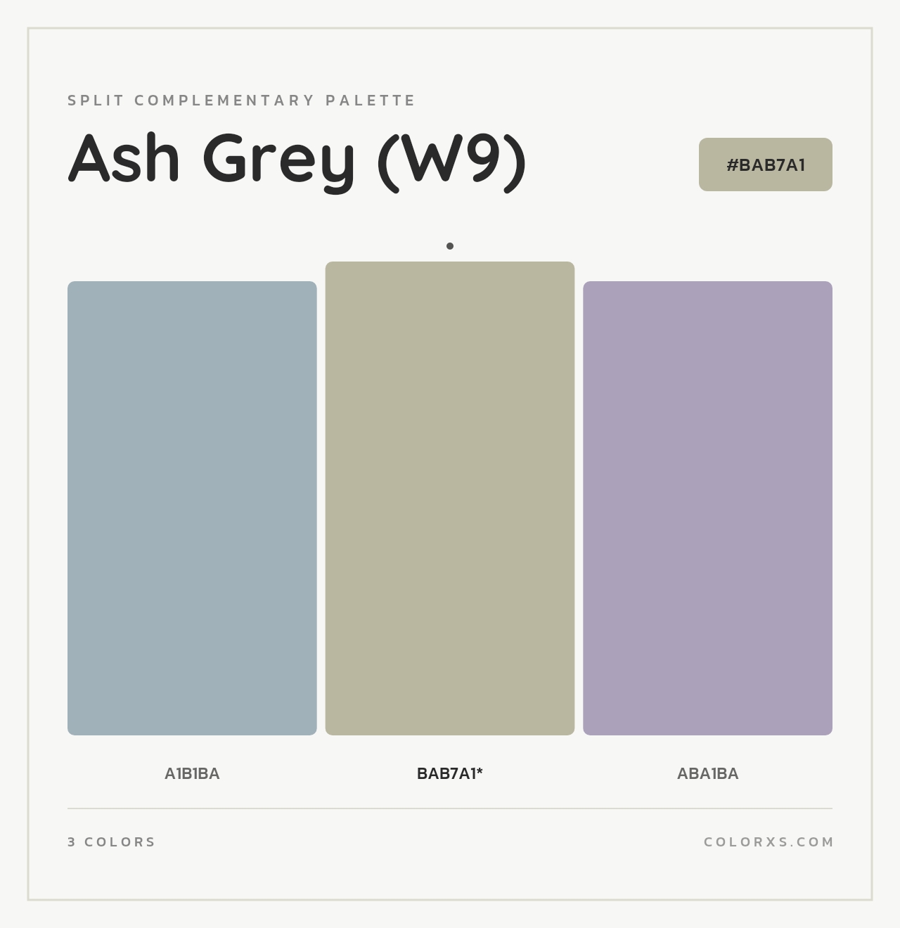Ash Grey (W9) - Split-Complementary Color Palette