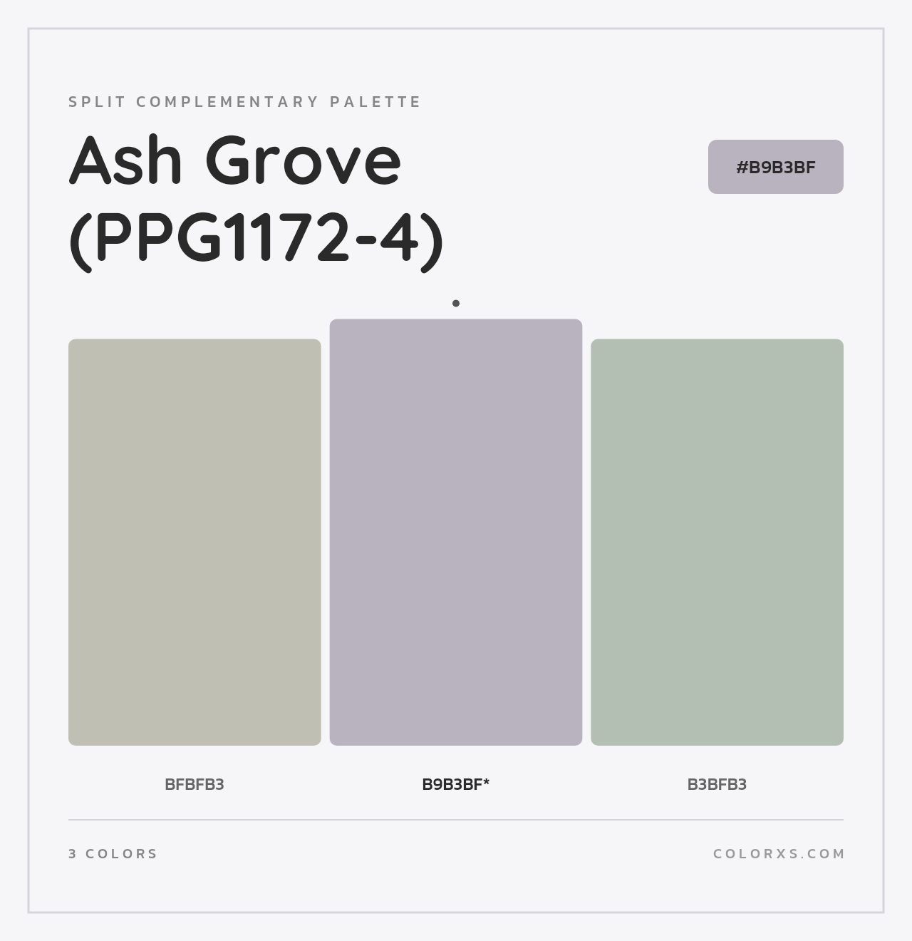 Ash Grove (PPG1172-4) - Split-Complementary Color Palette