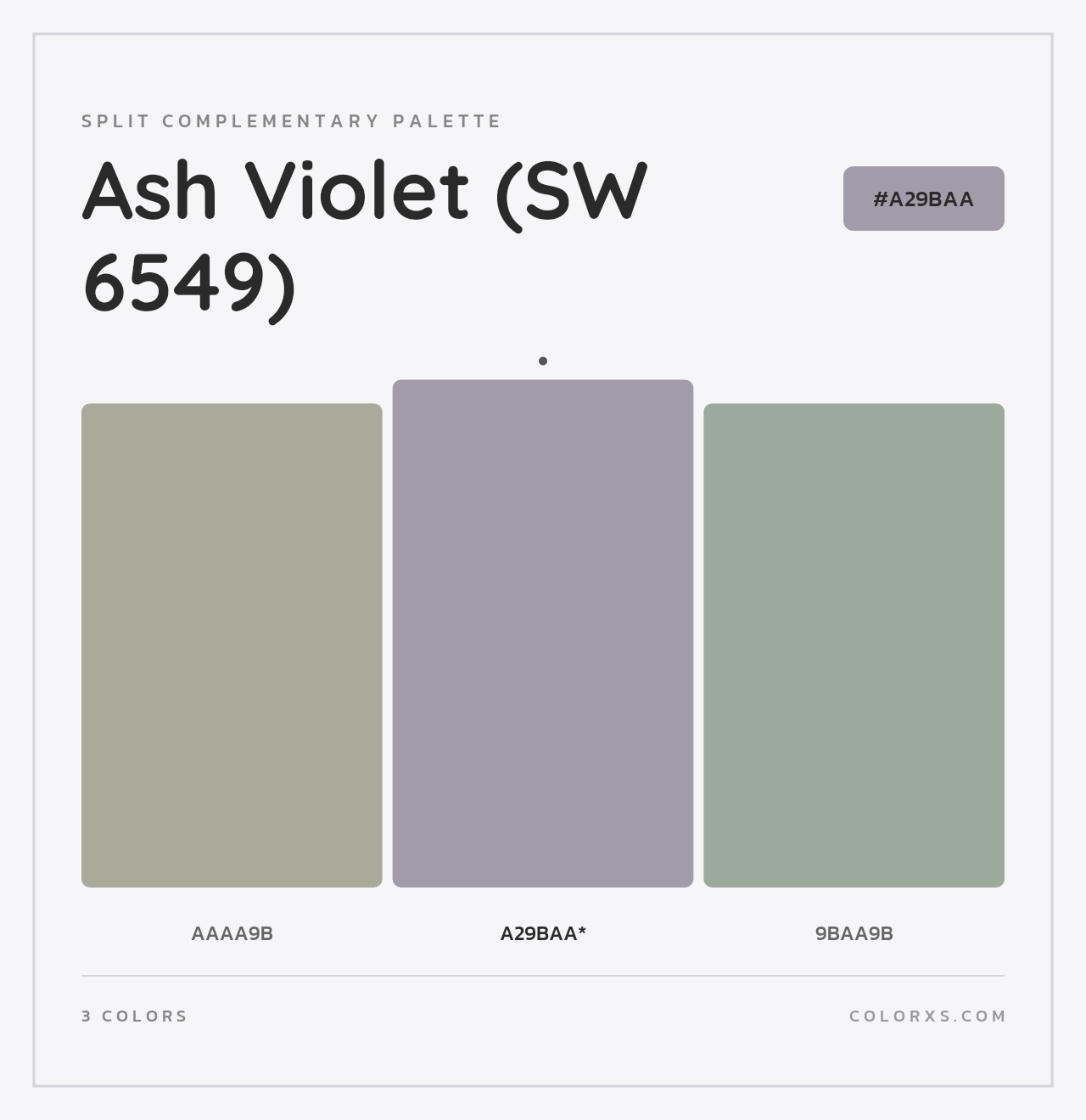 Ash Violet (SW 6549) - Split-Complementary Color Palette