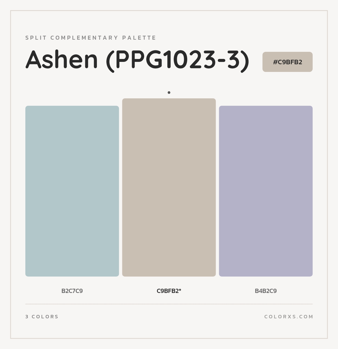 Ashen (PPG1023-3) - Split-Complementary Color Palette