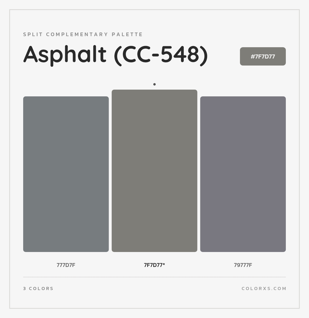 Asphalt (CC-548) - Split-Complementary Color Palette