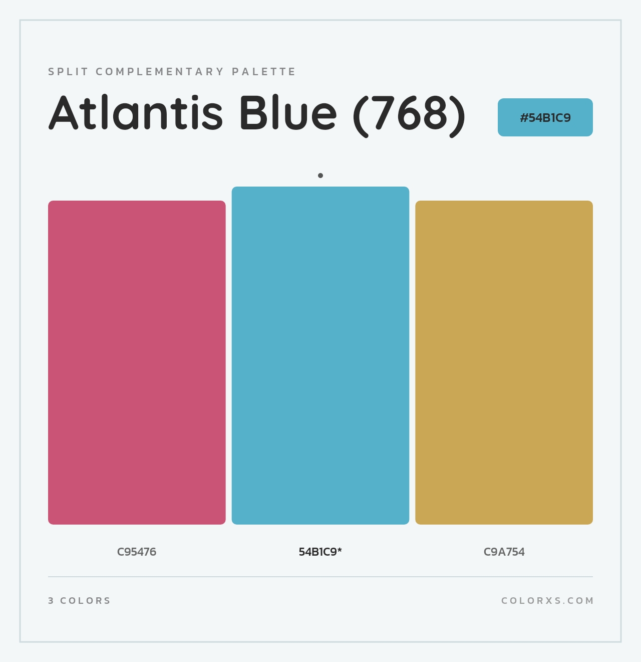 Atlantis Blue (768) - Split-Complementary Color Palette