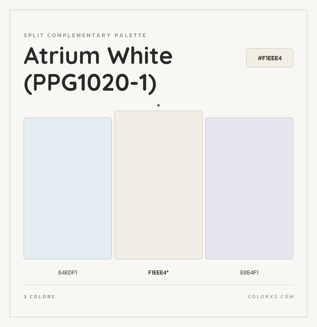 Atrium White (PPG1020-1) - Split-Complementary Color Palette