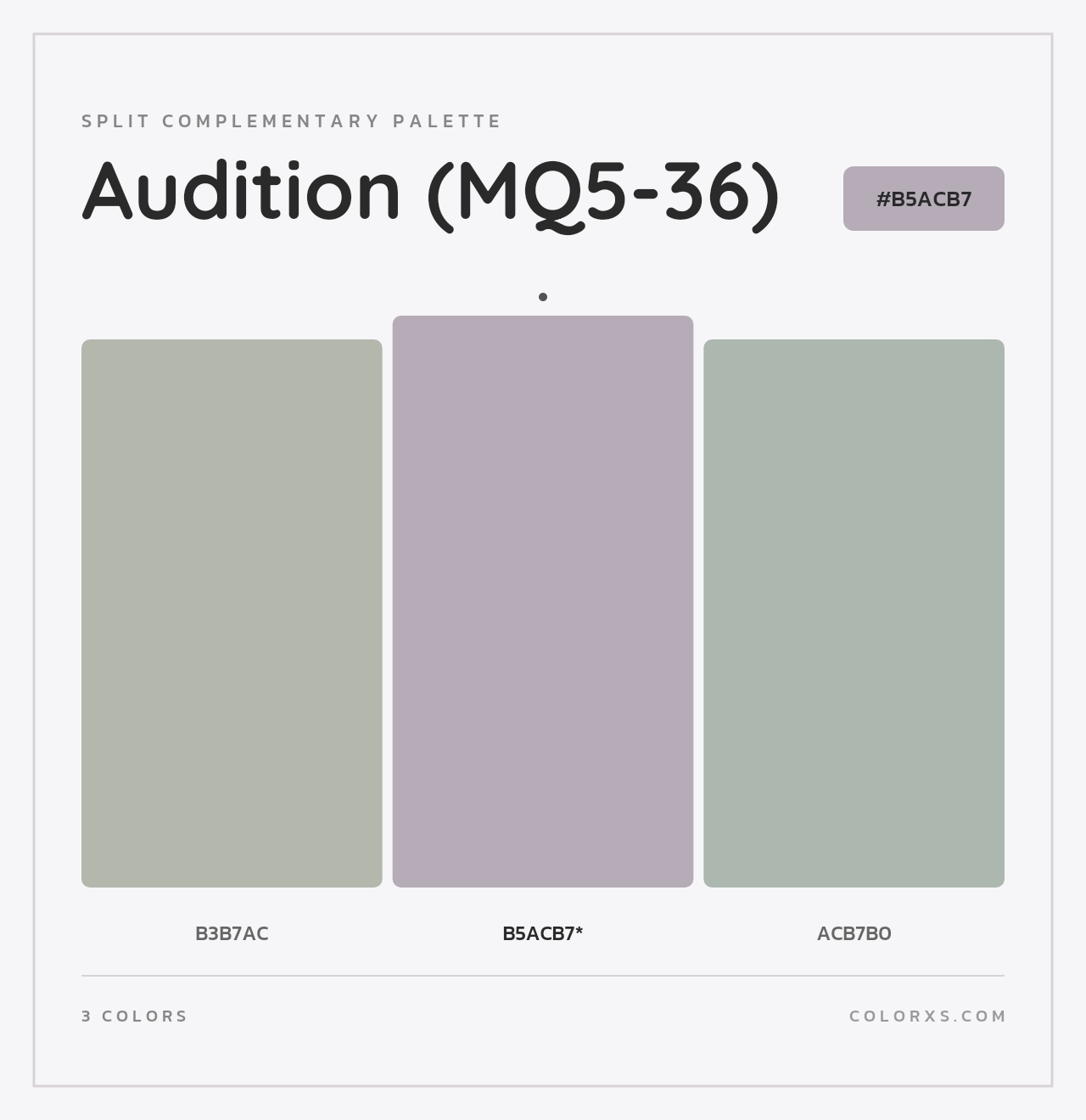Audition (MQ5-36) - Split-Complementary Color Palette