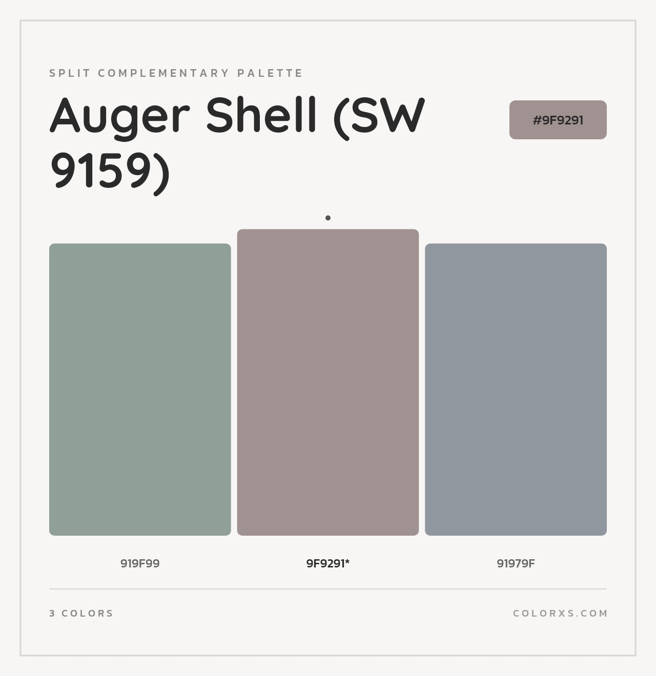 Auger Shell (SW 9159) - Split-Complementary Color Palette