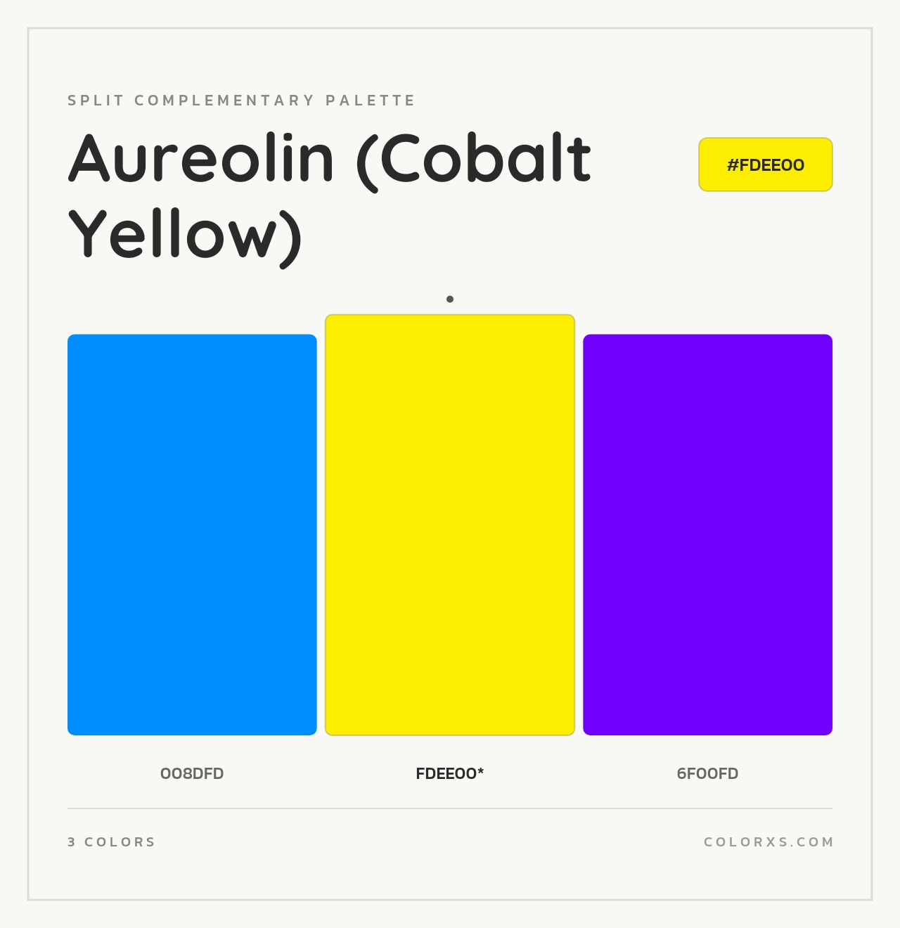 Aureolin (Cobalt Yellow) - Split-Complementary Color Palette