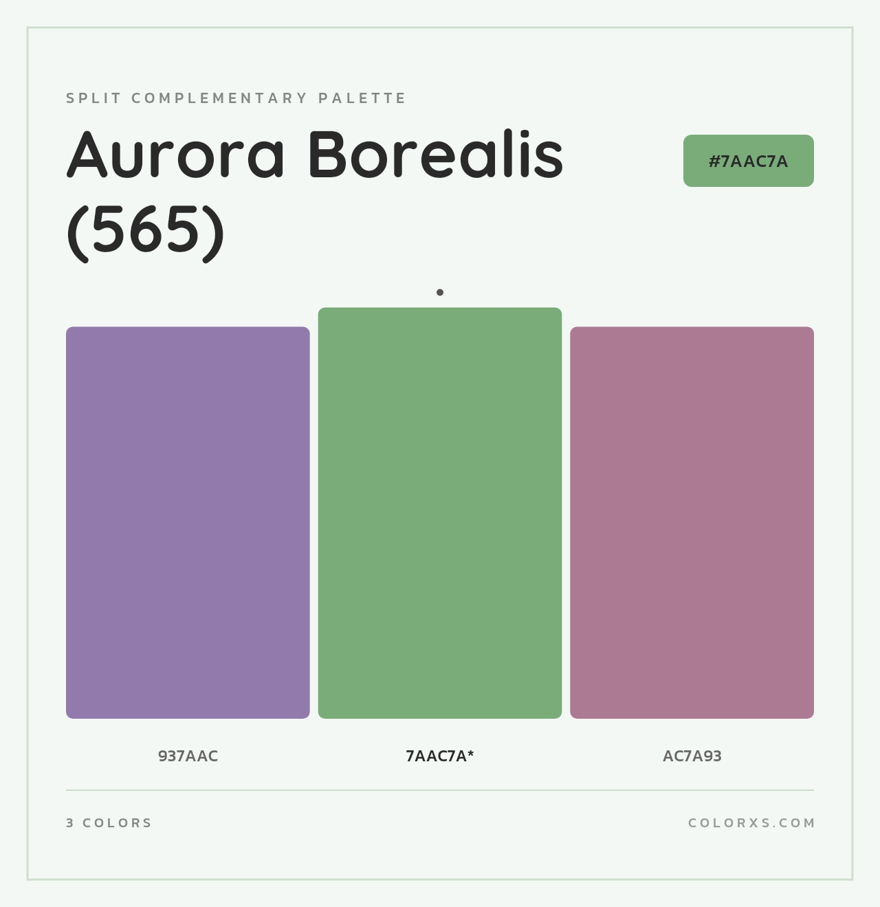 Aurora Borealis (565) - Split-Complementary Color Palette