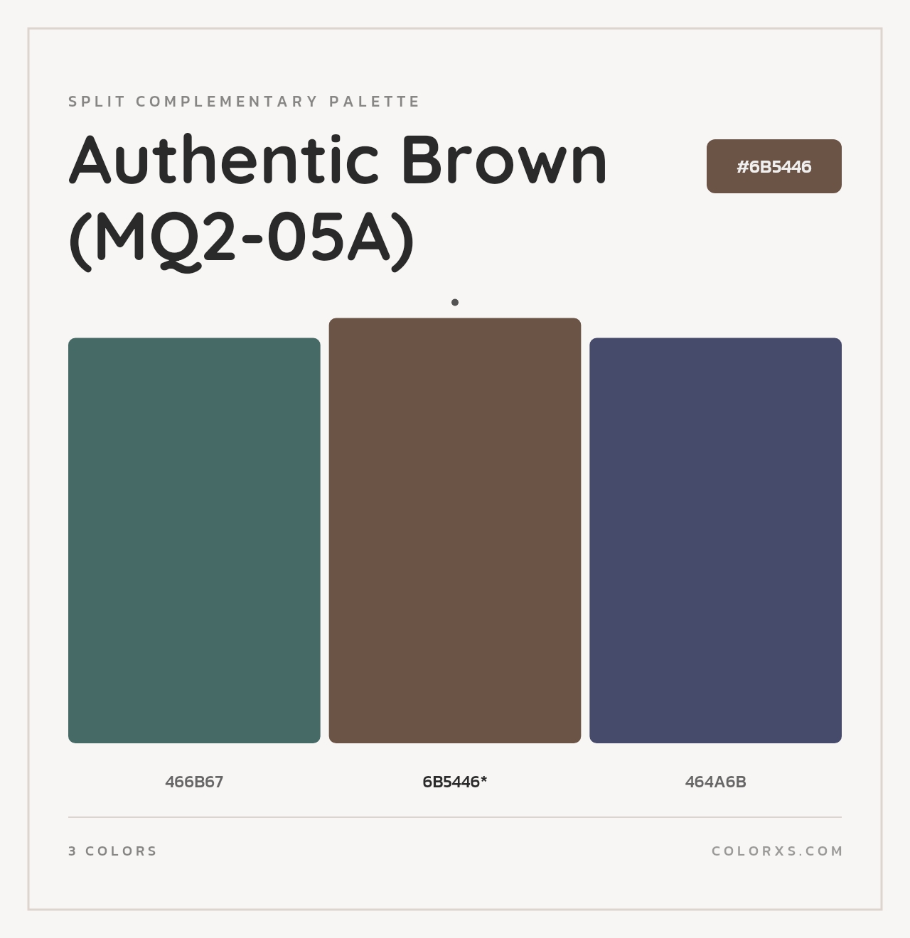 Authentic Brown (MQ2-05A) - Split-Complementary Color Palette