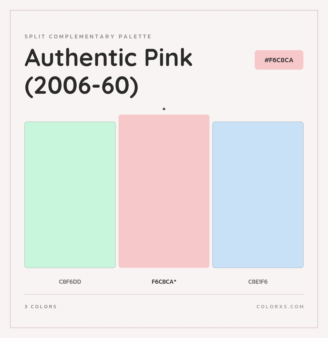 Authentic Pink (2006-60) - Split-Complementary Color Palette