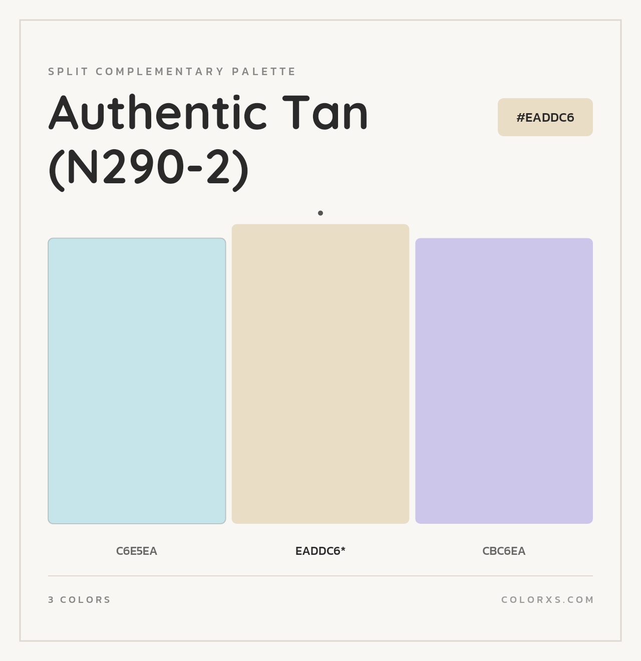 Authentic Tan (N290-2) - Split-Complementary Color Palette