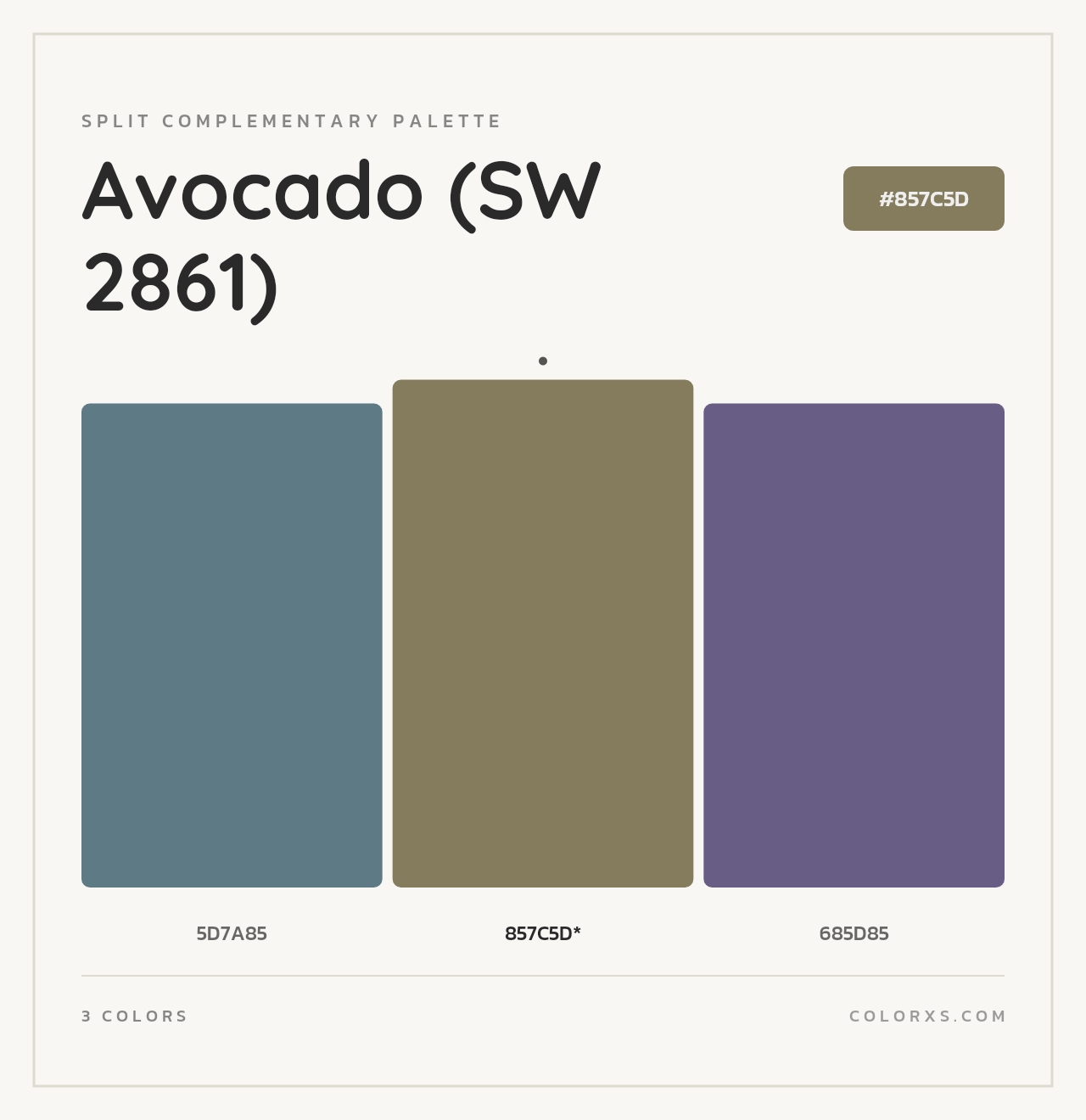 Avocado (SW 2861) - Split-Complementary Color Palette