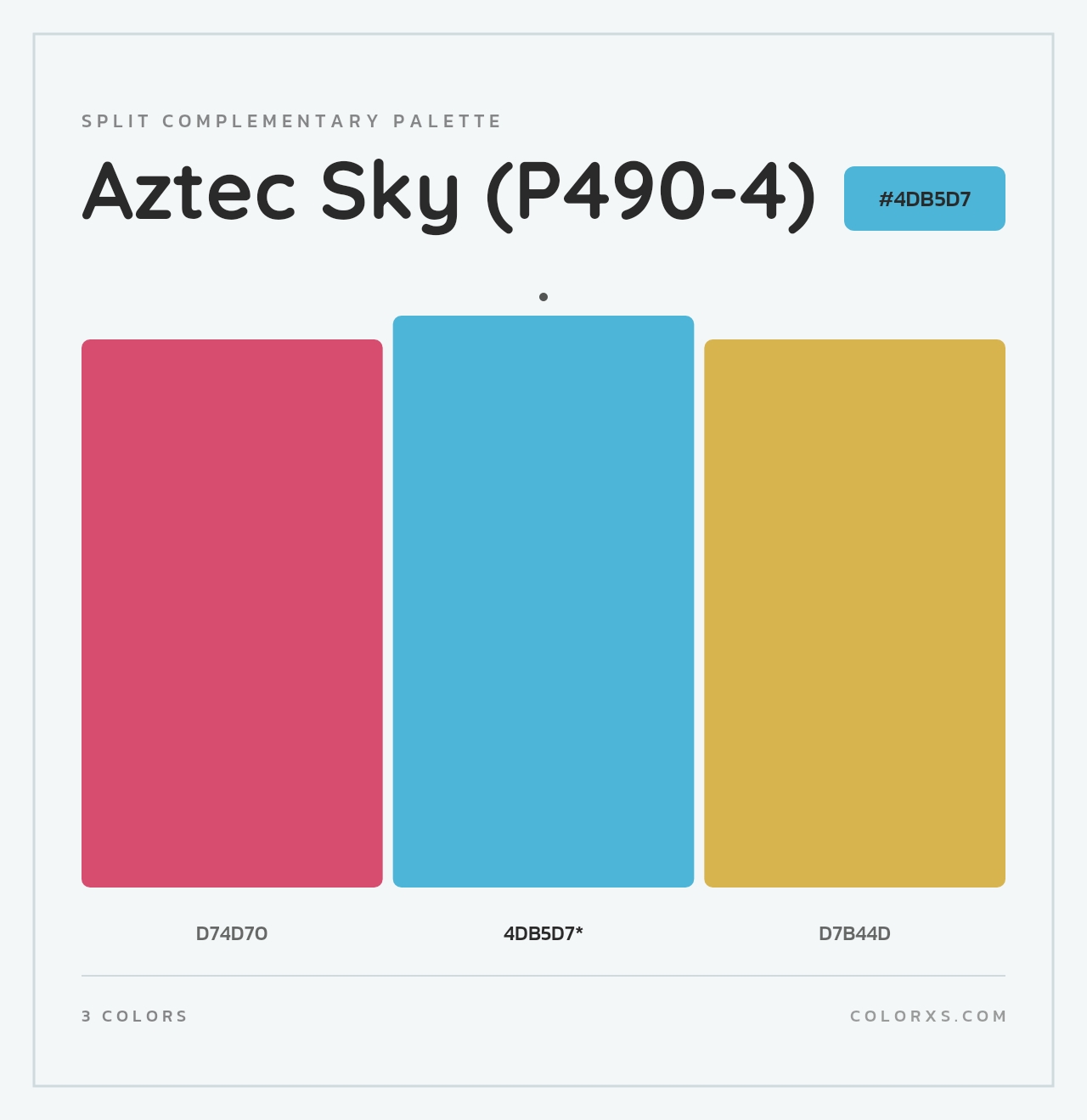 Aztec Sky (P490-4) - Split-Complementary Color Palette