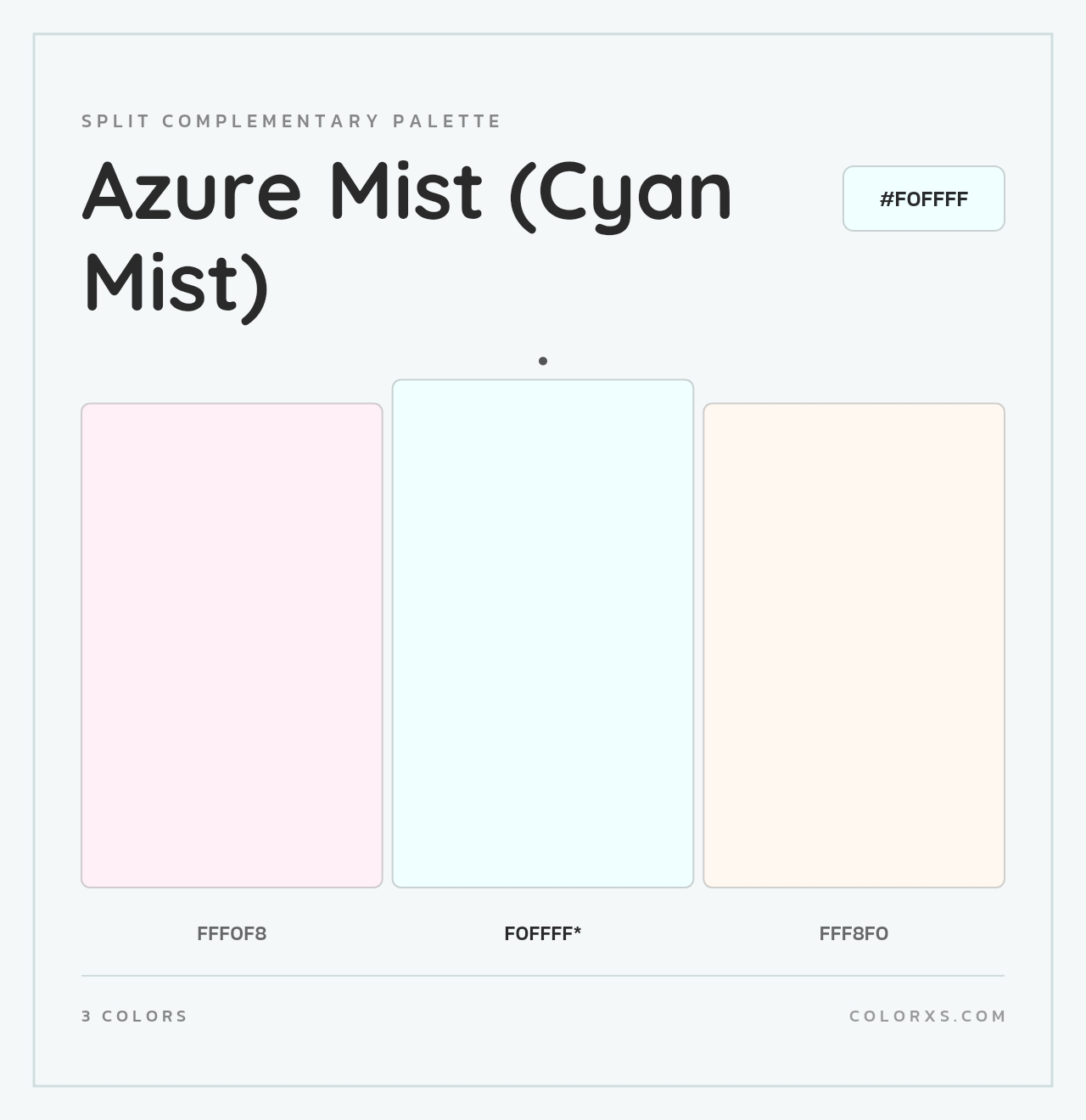Azure Mist (Cyan Mist) - Split-Complementary Color Palette
