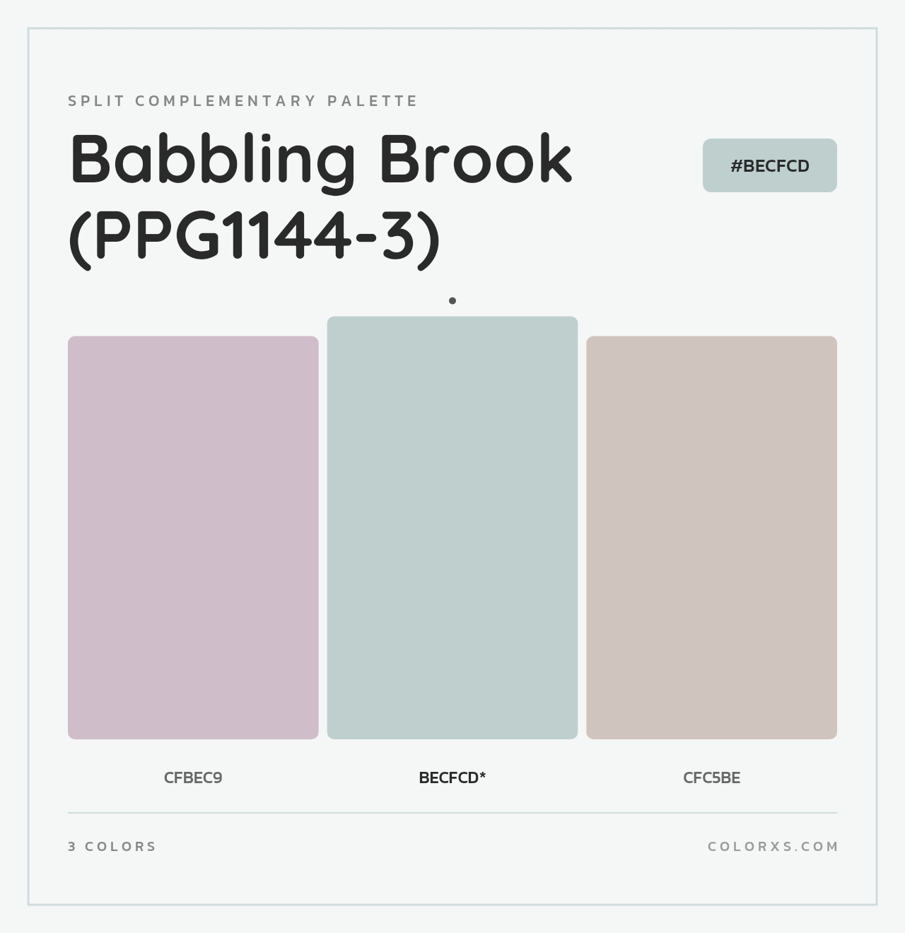 Babbling Brook (PPG1144-3) - Split-Complementary Color Palette