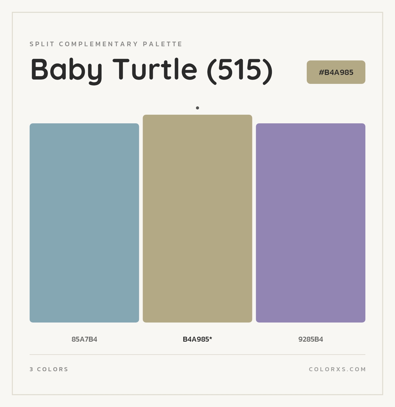 Baby Turtle (515) - Split-Complementary Color Palette