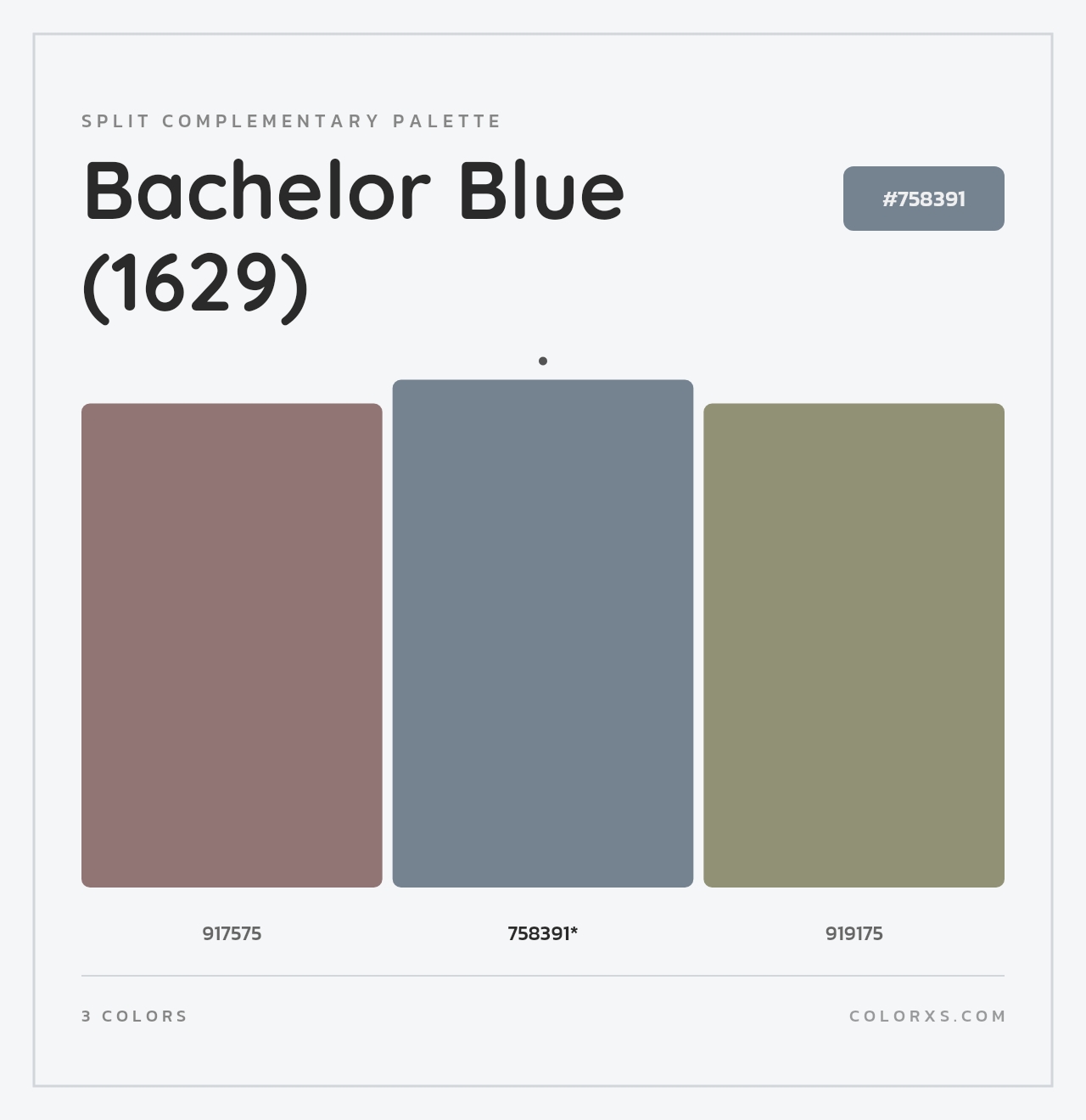 Bachelor Blue (1629) - Split-Complementary Color Palette