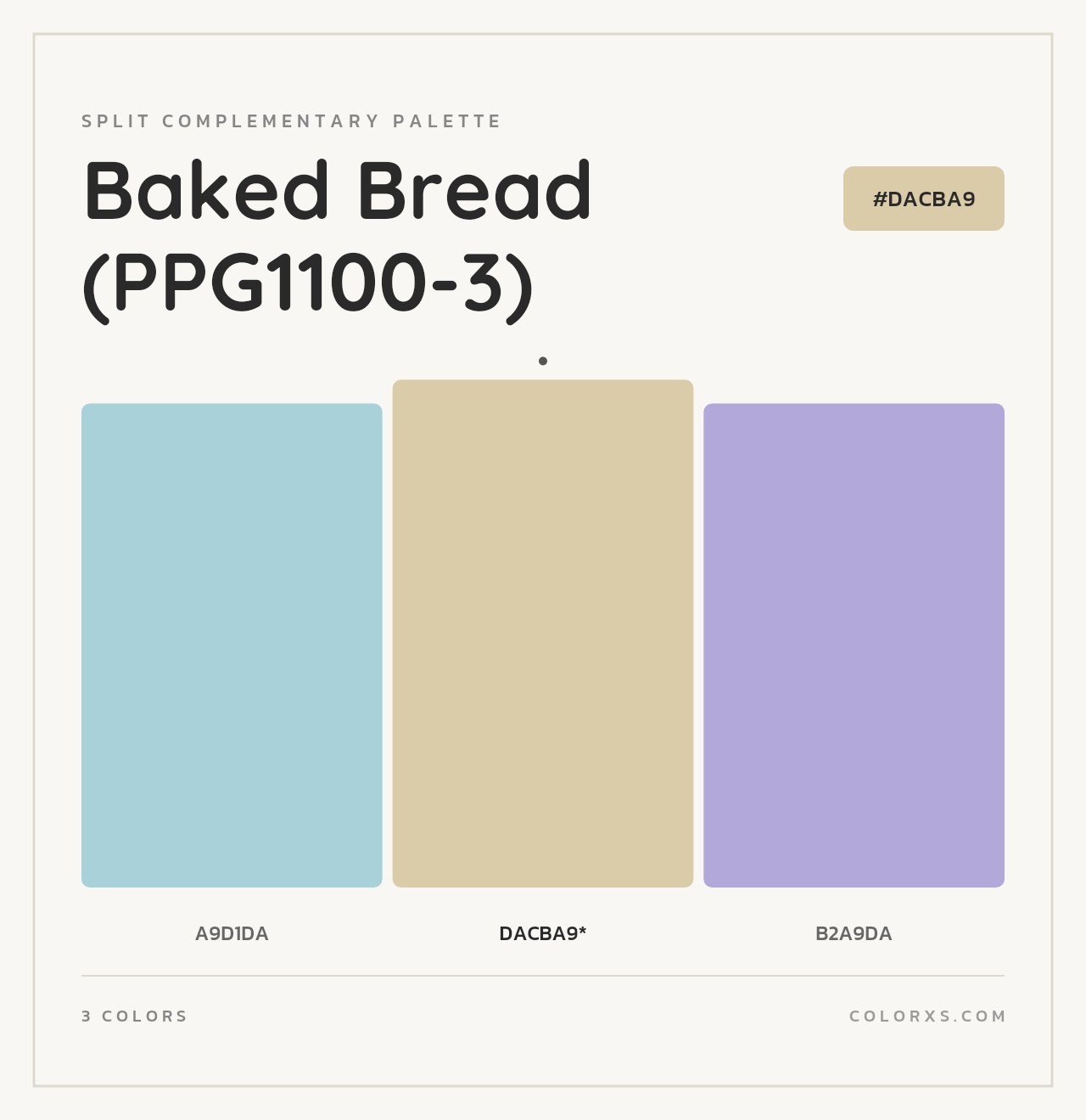 Baked Bread (PPG1100-3) - Split-Complementary Color Palette