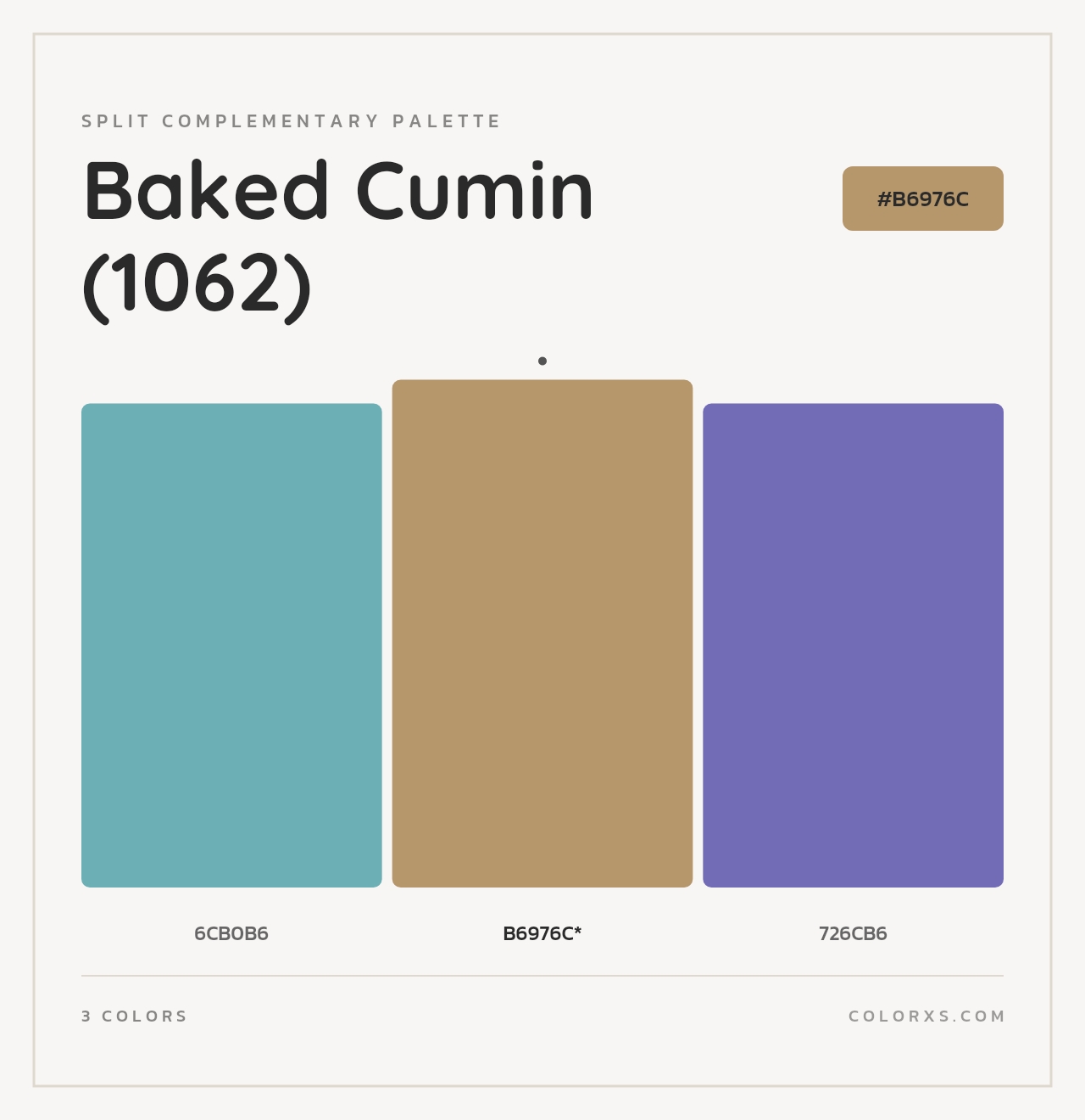 Baked Cumin (1062) - Split-Complementary Color Palette