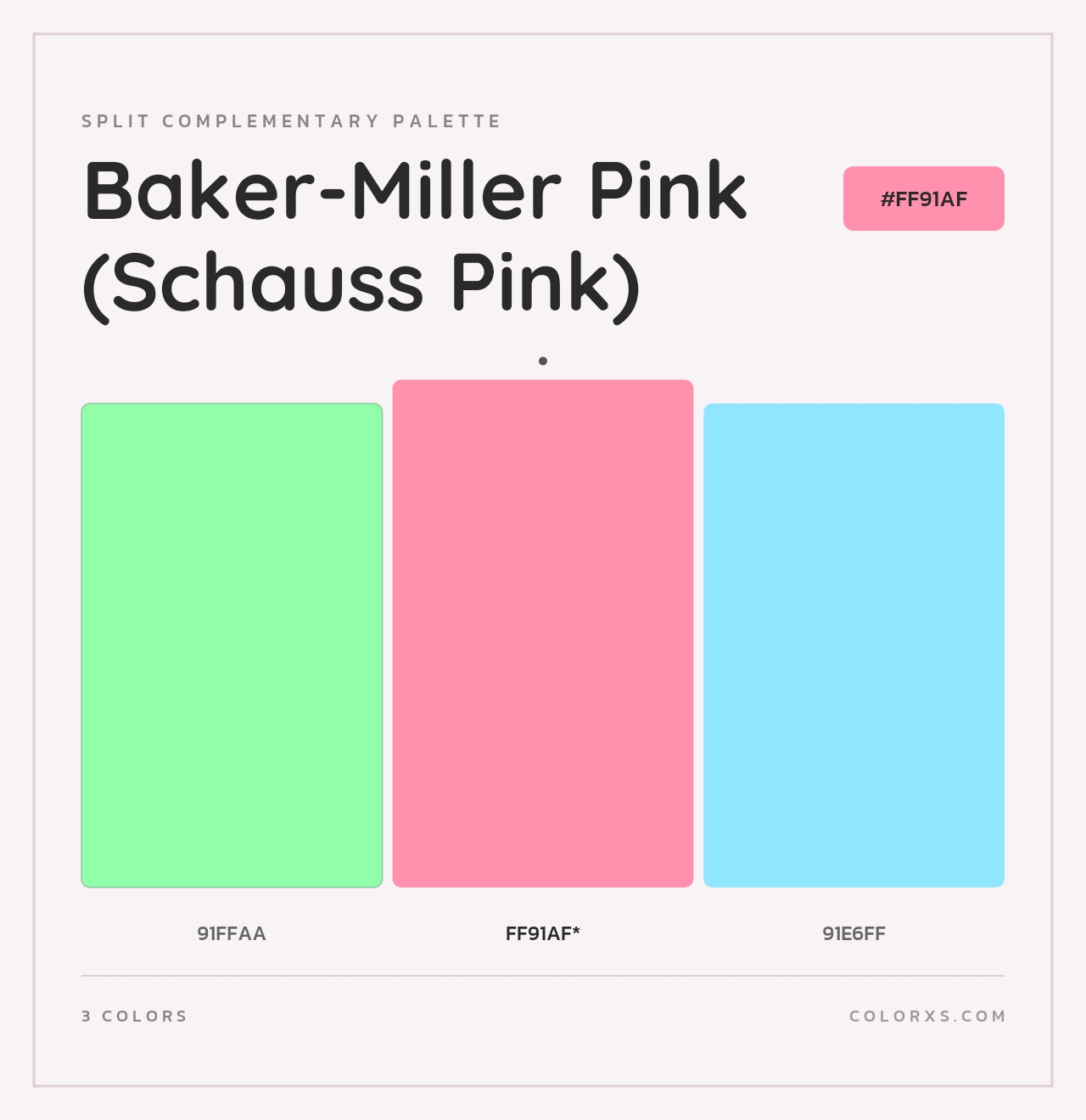 Baker-Miller Pink (Schauss Pink) - Split-Complementary Color Palette