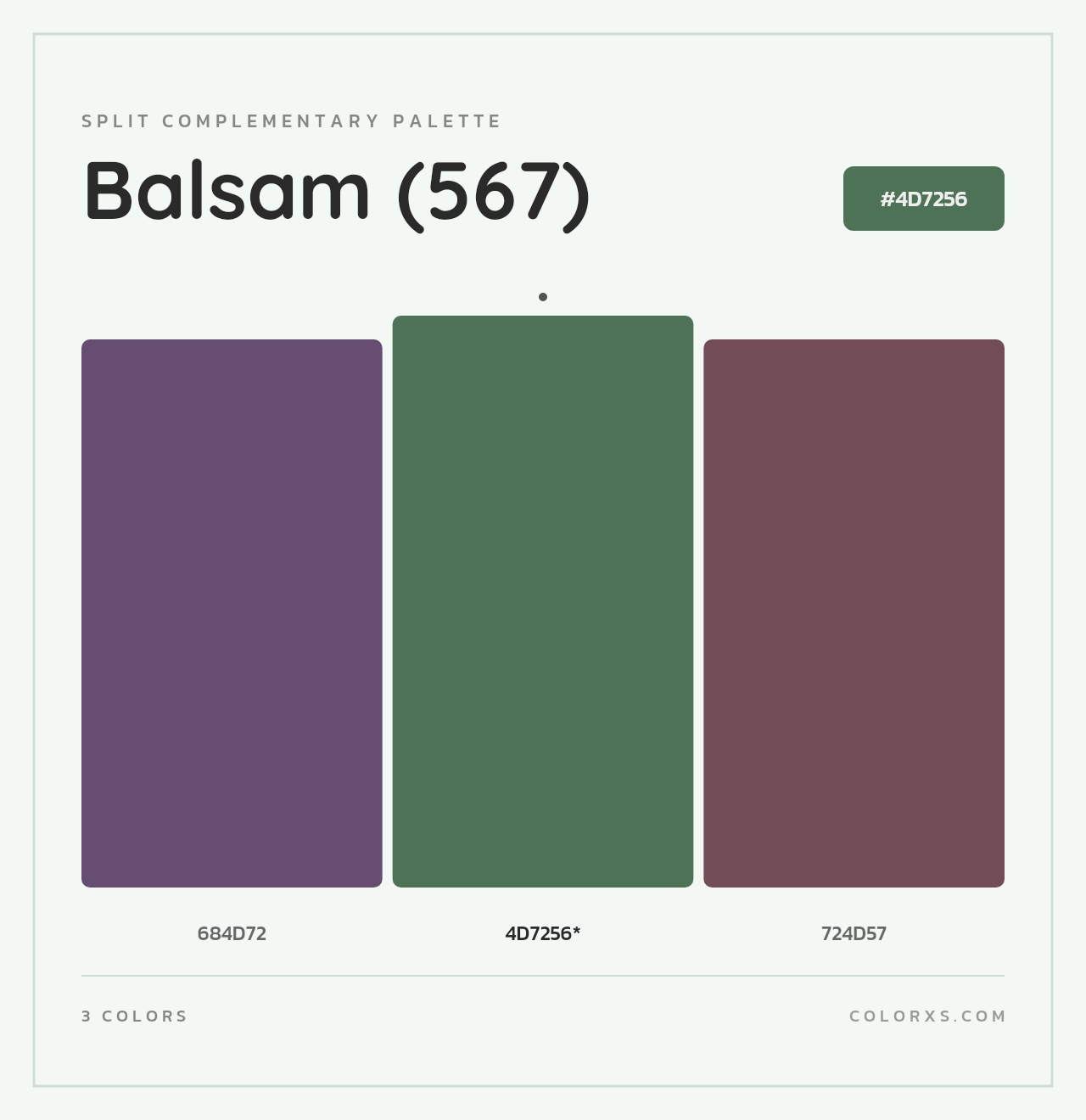 Balsam (567) - Split-Complementary Color Palette