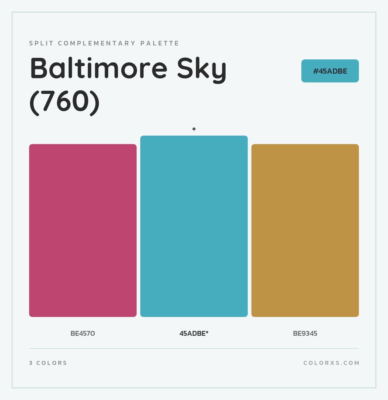 Baltimore Sky (760) - Split-Complementary Color Palette