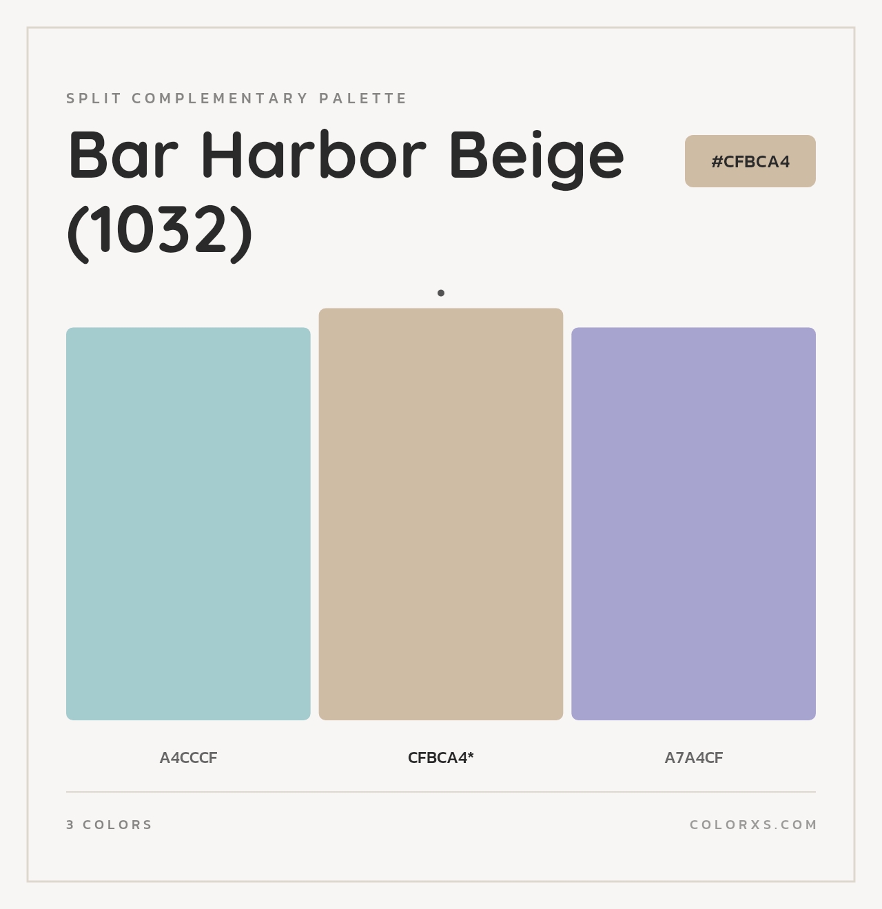 Bar Harbor Beige (1032) - Split-Complementary Color Palette
