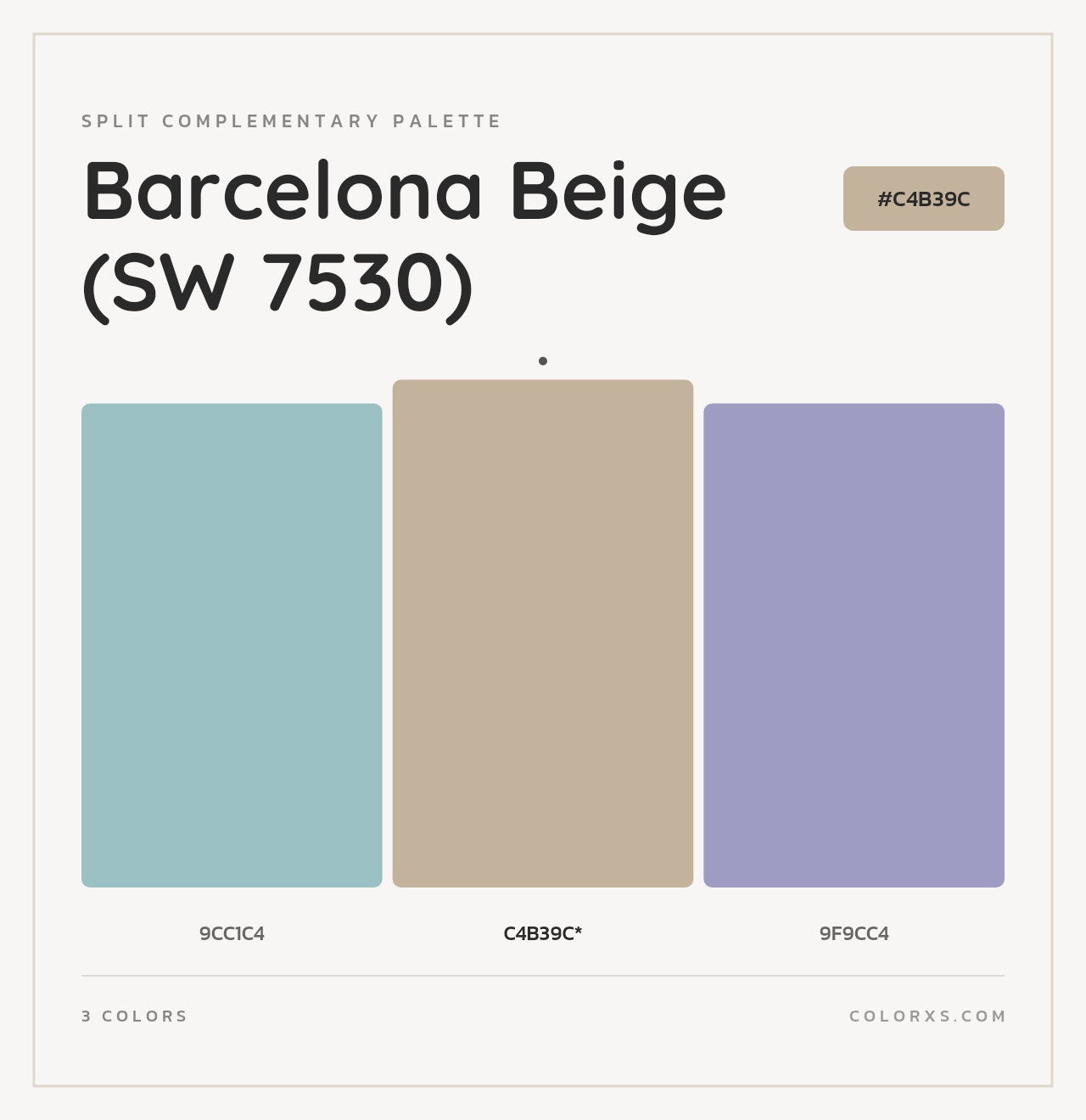 Barcelona Beige (SW 7530) - Split-Complementary Color Palette