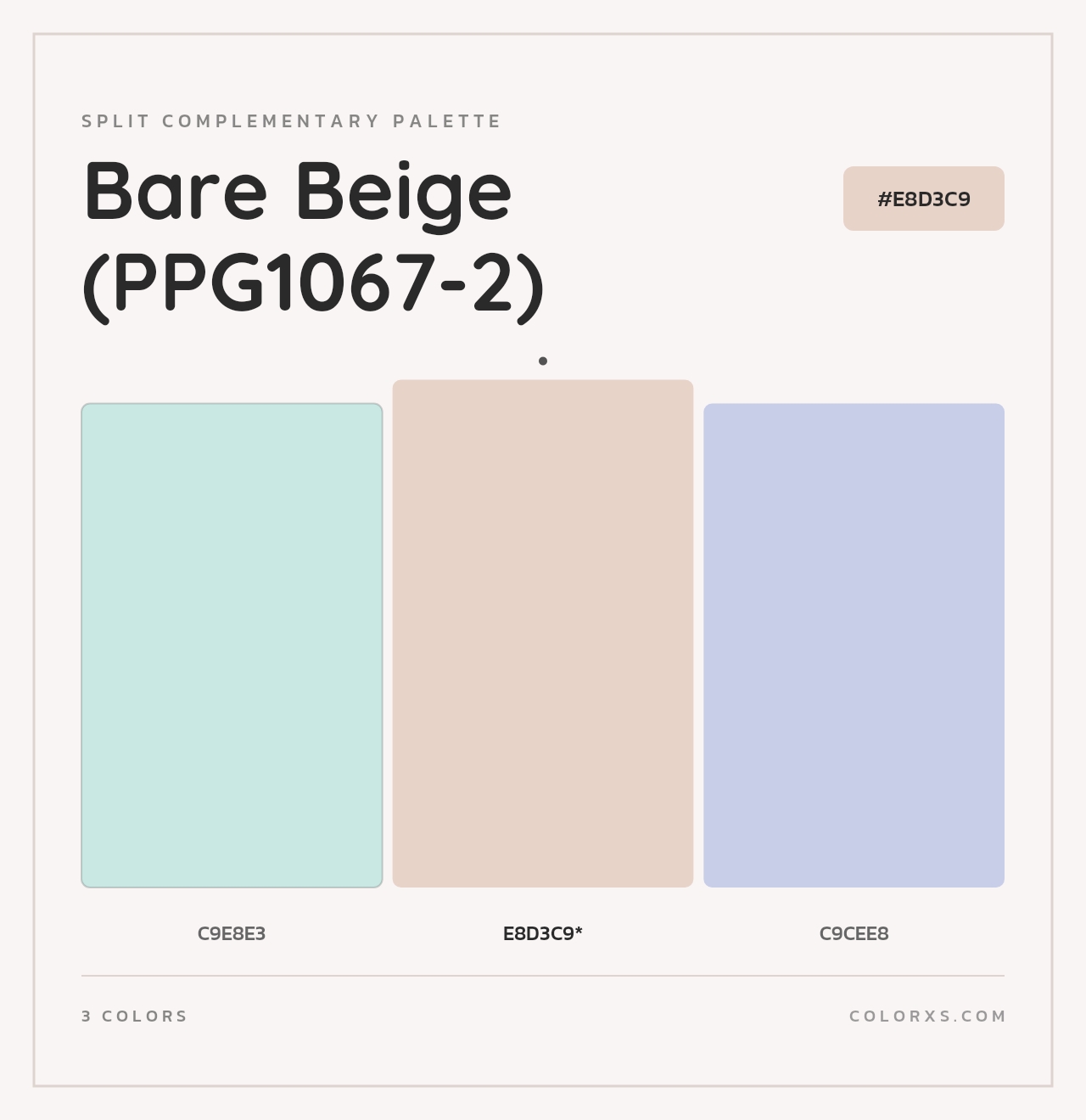 Bare Beige (PPG1067-2) - Split-Complementary Color Palette
